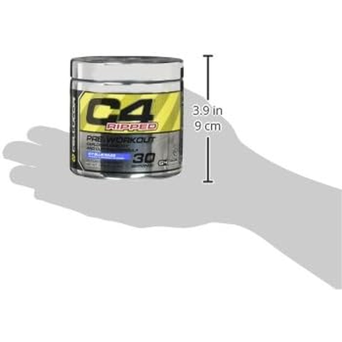 C4 Ripped Pre Workout Powder for Energy, Beta Alanine, Zero Sugar Energy Supplement Preworkout for Men & Women - 150Mg Caffeine + Creatine-Free - Icy Blue Razz - 30 Servings