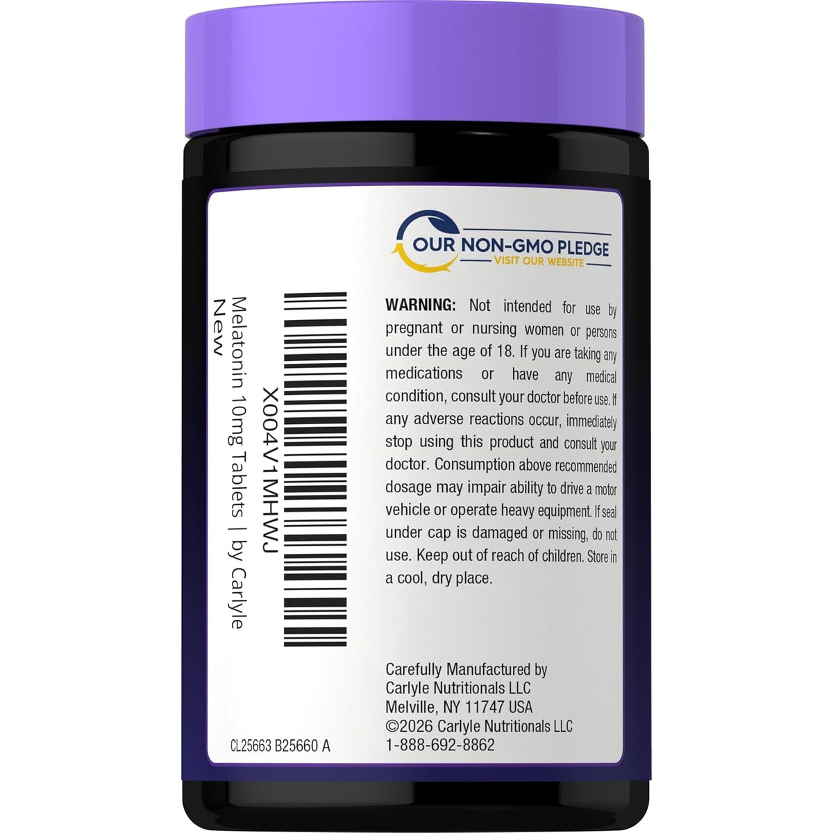 Carlyle Melatonin 10Mg | 180 Time Release Tablets | All Night Support | with Vitamin B6 | 100% Drug Free Supplement | Vegan, Non-Gmo, Gluten Free