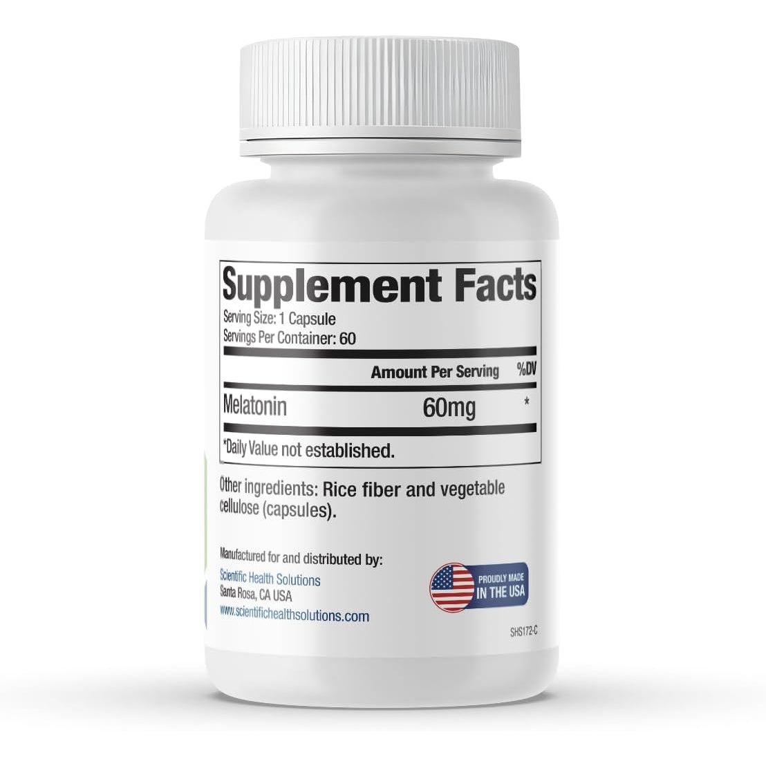 Melatonin 60Mg | High Dosage Melatonin in Easy-To-Swallow Capsules | Vegan, Non-Gmo & Gluten-Free | Us-Made Extra Strength (Single)