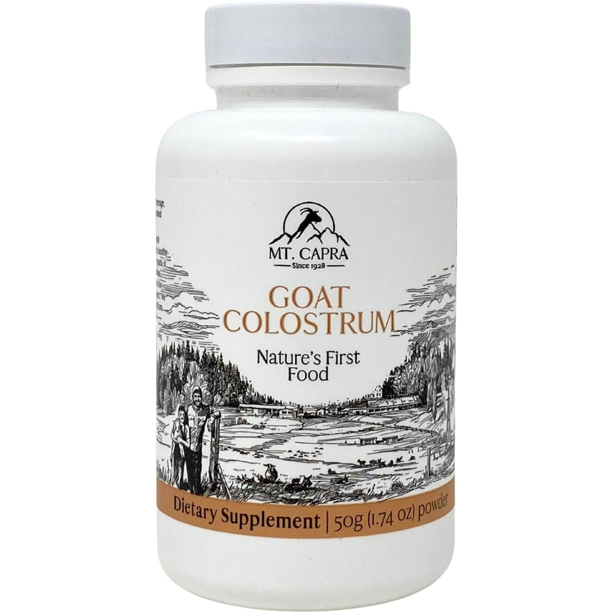 Mt. Capra Goat Colostrum | for Healthy Immune System, Gut, and Athletic Performance | Grass-Fed, High in Immunoglobulins | 17 Servings - 50 Grams