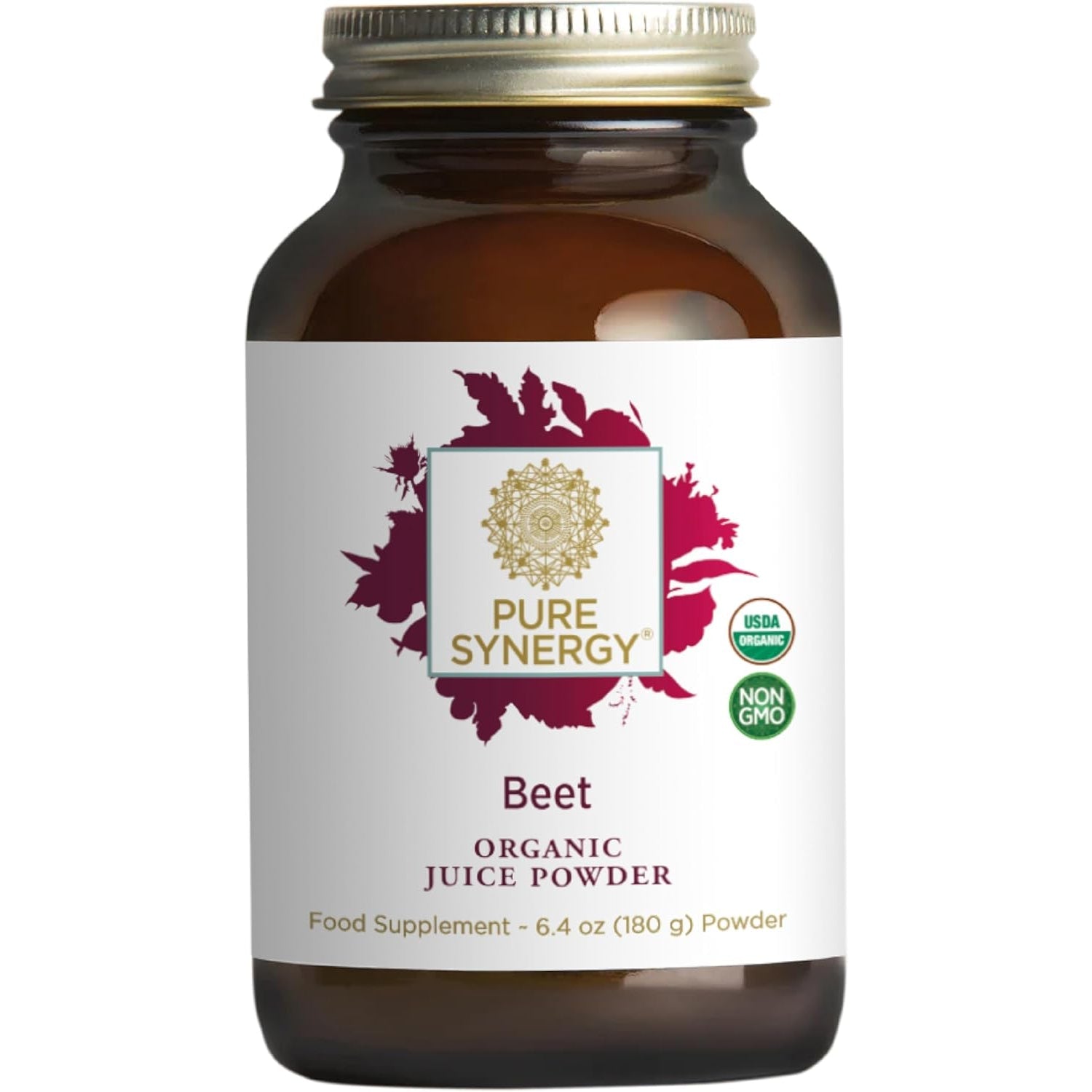 PURE SYNERGY Organic Beet Juice Powder | Pre-Workout Supplement | Organic Beet Root Juice Powder | for Healthy Circulation, Exercise, and Detoxification (6.4 Oz.)