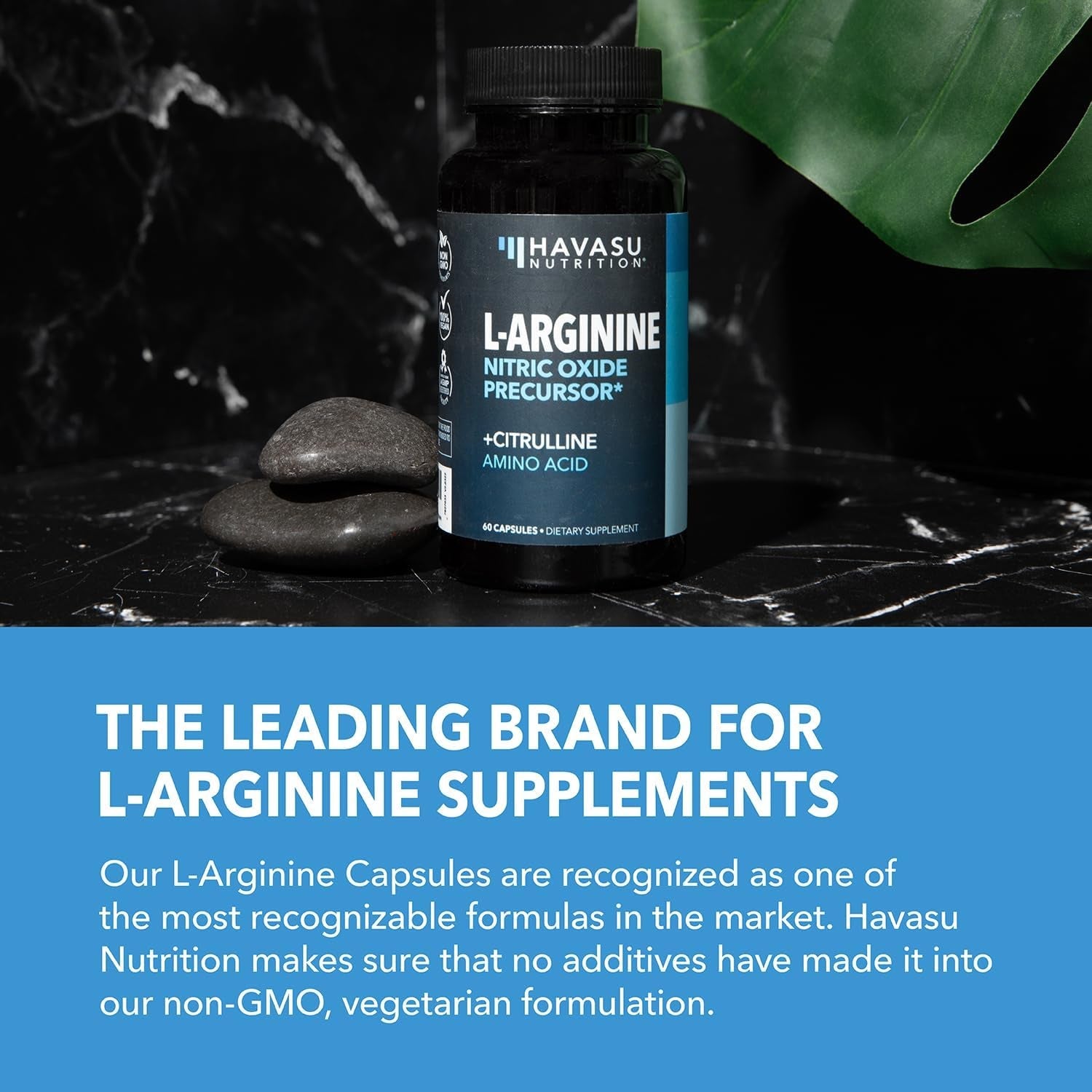 L-Arginine Capsules with L-Citrulline - Nitric Oxide Supplement - L Arginine and L Citrulline Blend - 60 Count - Vegan, Non-Gmo Capsules for Performance, Endurance and Muscle Support - 1 Month Supply