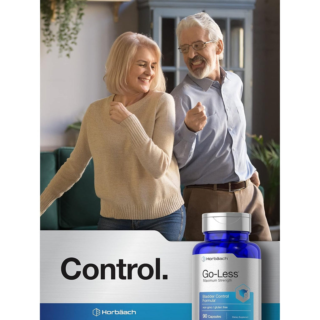 Horbäach Go Less Bladder Control Supplement | 90 Capsules | Maximum Strength Pills for Women and Men | Non-Gmo & Gluten Free Formula