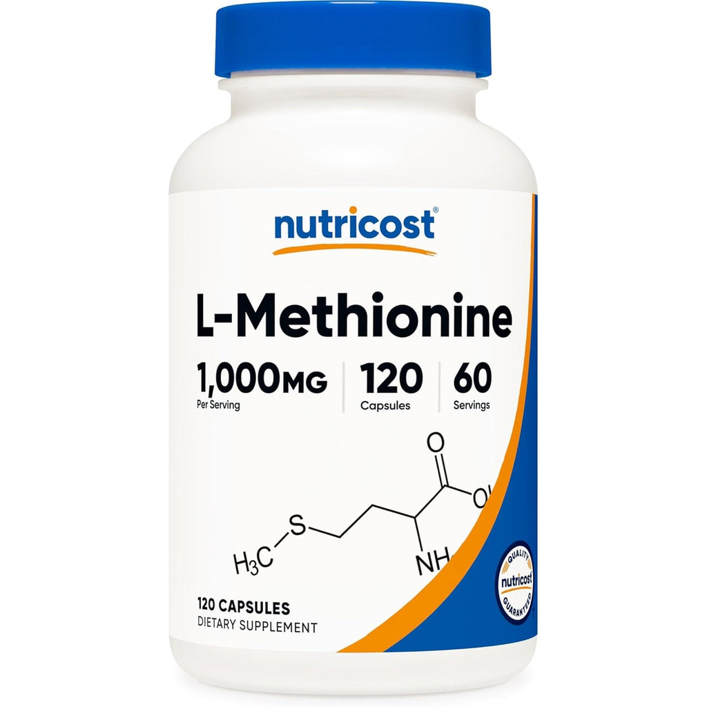 Nutricost L-Methionine (1,000 Mg) 120 Capsules - 60 Servings, Gluten-Free, Gmo-Free