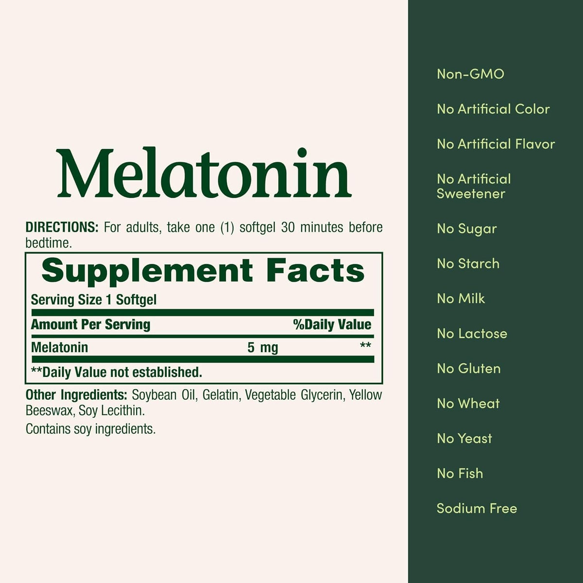 Nature'S Bounty Melatonin, 100% Drug Free Sleep Aid, Dietary Supplement, Promotes Relaxation and Sleep Health, 5Mg, 90 Softgels (Pack of 1)