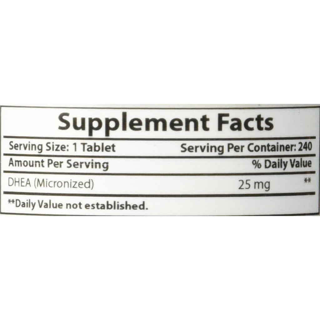 Best Naturals Dhea 25Mg Supplement 240 Tablets - Supports Balanced Hormone Levels for Men & Women - Promotes Healthy Aging - USA Manufactured