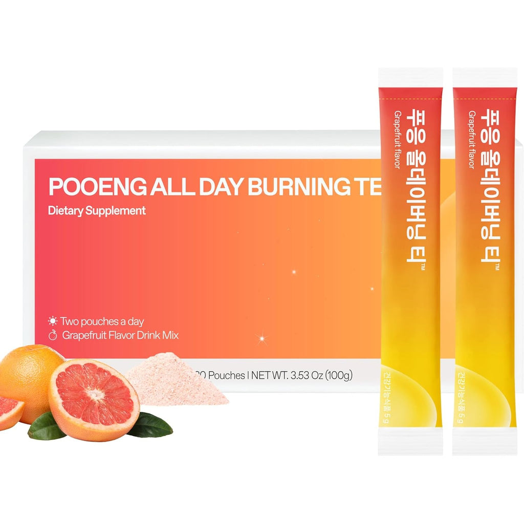 Dr.Blet All Day Burning Tea - Weight Management Support for Women, Garcinia Cambogia Extract, Korean Slimming Supplement, Grapefruit Flavored, Powder Drink Mix - 20 Pouches