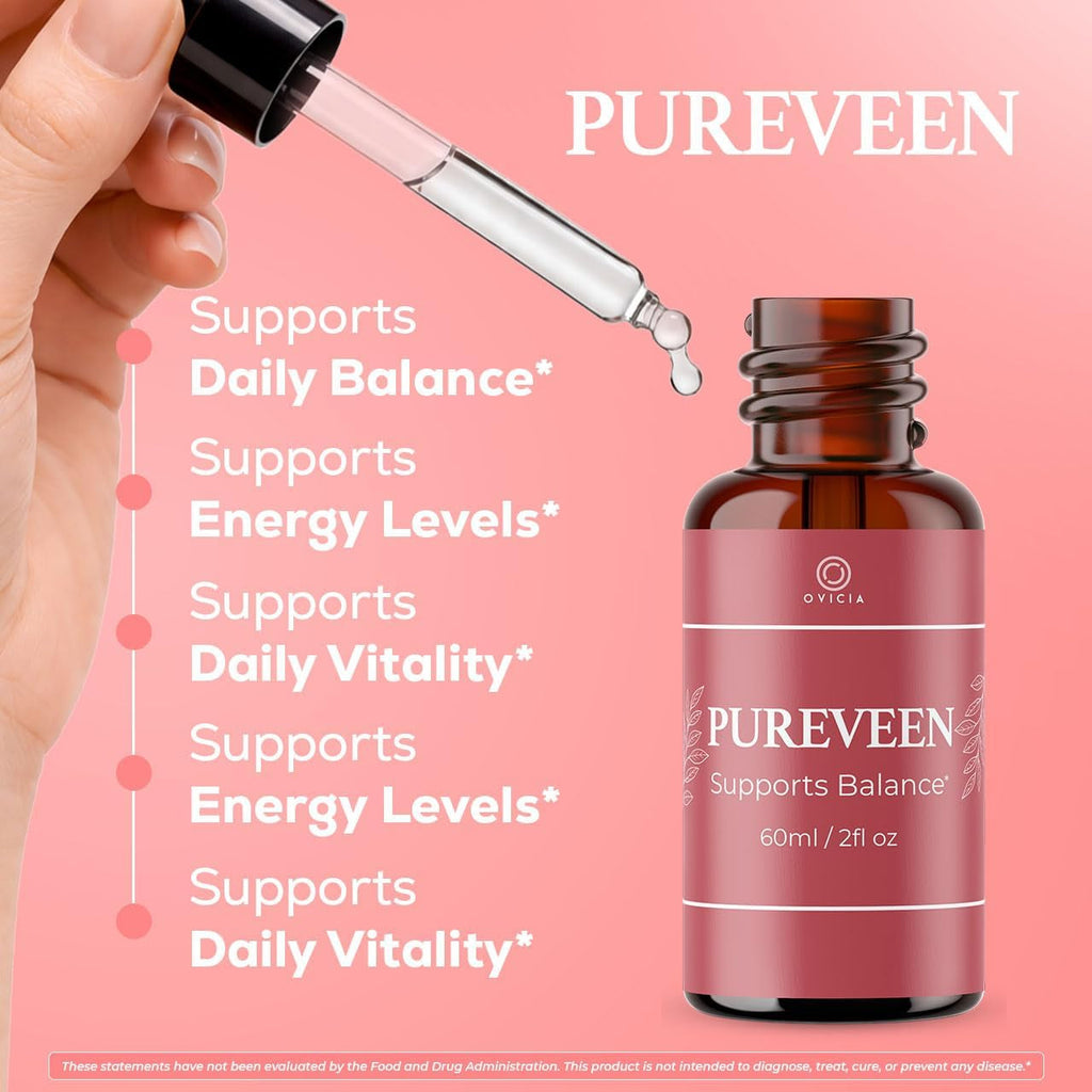 (3 Pack) Pureveen Drops – Pureveen Liquid Support Drops Advanced Formula All Natural Ingredients Daily Premium Maximum Strength, Vitamin Support for Health and General Wellness, 3 Bottles for 3 Months