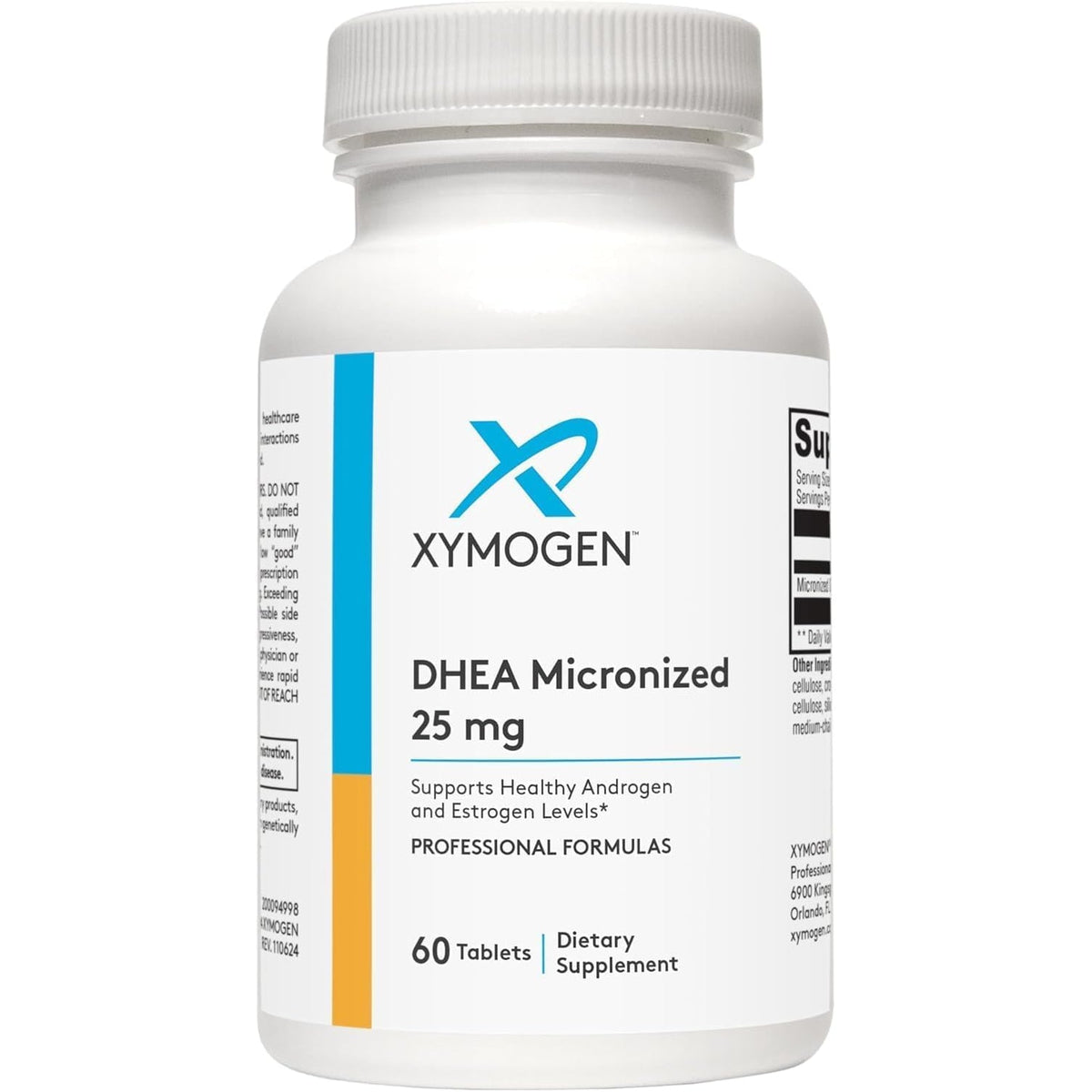 XYMOGEN DHEA Micronized - 25 Mg Dehydroepiandrosterone - Androgen and Estrogen Support - Gluten-Free, Soy Free & Dairy Free - 60 Tablets