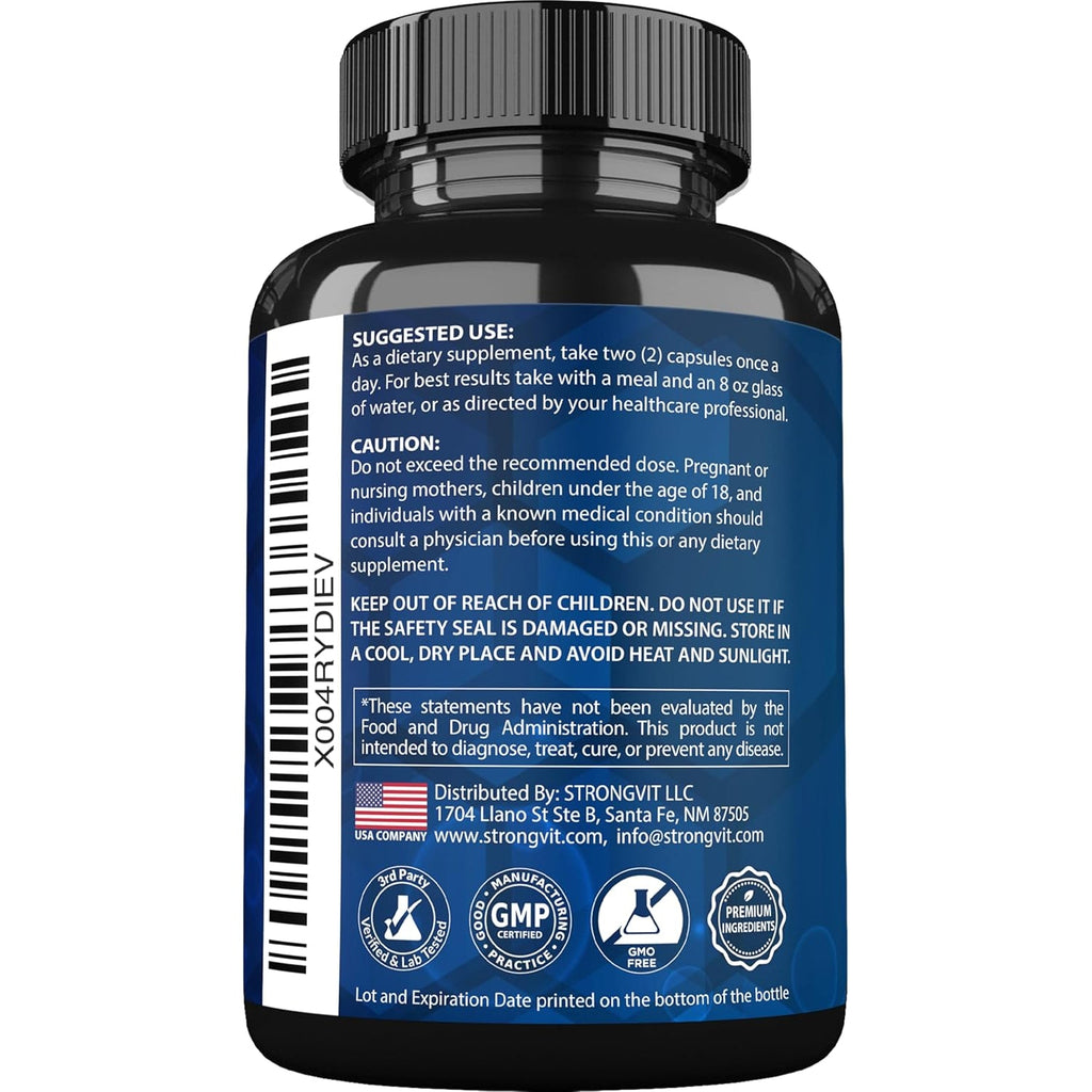 Strongvit Immune Support Supplement 12 in 1 Complex with Vitamin C, D3, Zinc, Echinacea, Elderberry, Ginger, Turmeric. Immune Defend for Men & Women, Non-Gmo, Gluten-Free, Vegan, USA