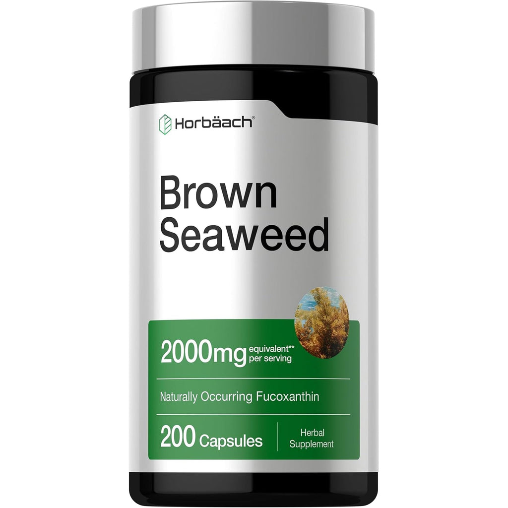 Horbäach Brown Seaweed Extract Capsules | 200 Pills | Fucoxanthin Supplement | Non-Gmo, Gluten Free