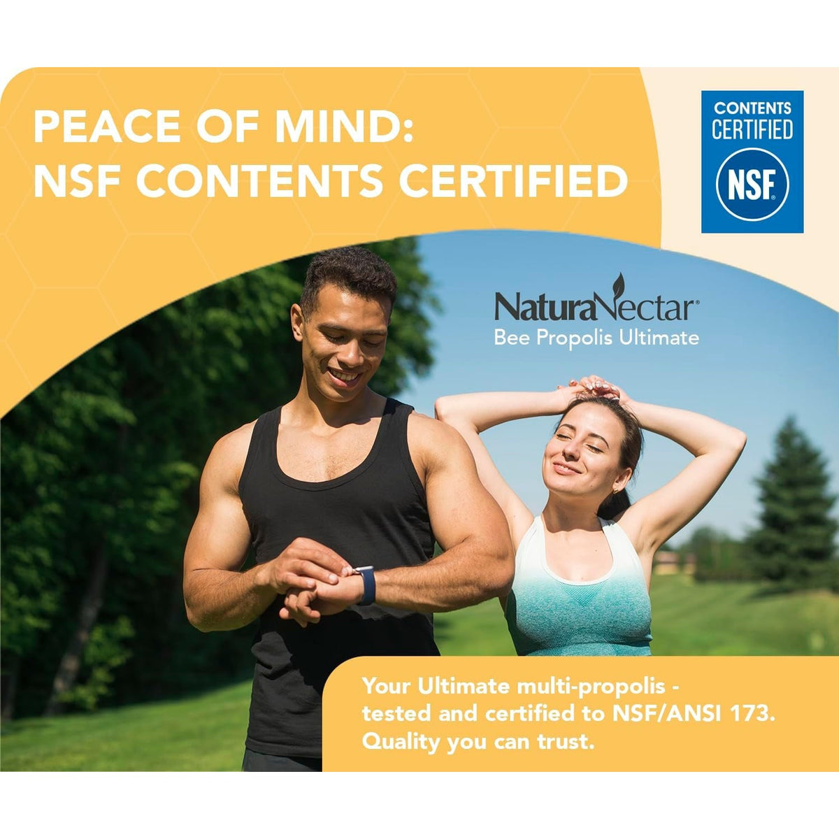 Naturanectar - Ultimate Bee Propolis Capsules - NSF Contents Certified -Brazilian Red, Brown, & Green - Gluten-Free Supplement with Flavonoids - Naturally Sourced through Ethical Beekeeping (60Pcs.)