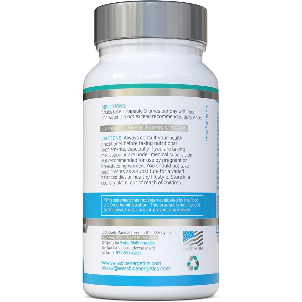 Swiss Bioenergetics Candefence — Herbal & Probiotic Digestive Support Supplement with Caprylic Acid, Oregano, Garlic, Aloe Vera, Probiotics & Zinc — 90 Vegetarian Capsules, 30 Day Supply