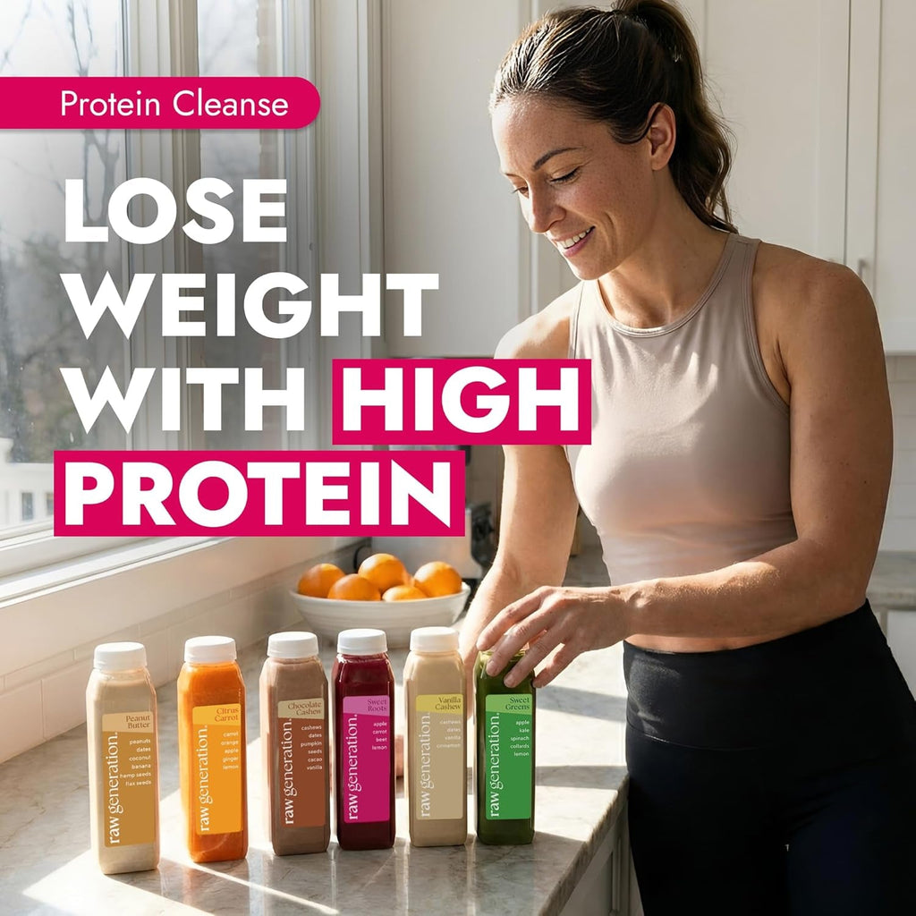 Raw Generation Protein Juice Cleanse (10-Day) – Juice & Smoothie Cleanse for Lean Muscle and Weight Loss | Workout Support, Reduced Bloating & Energy Boost