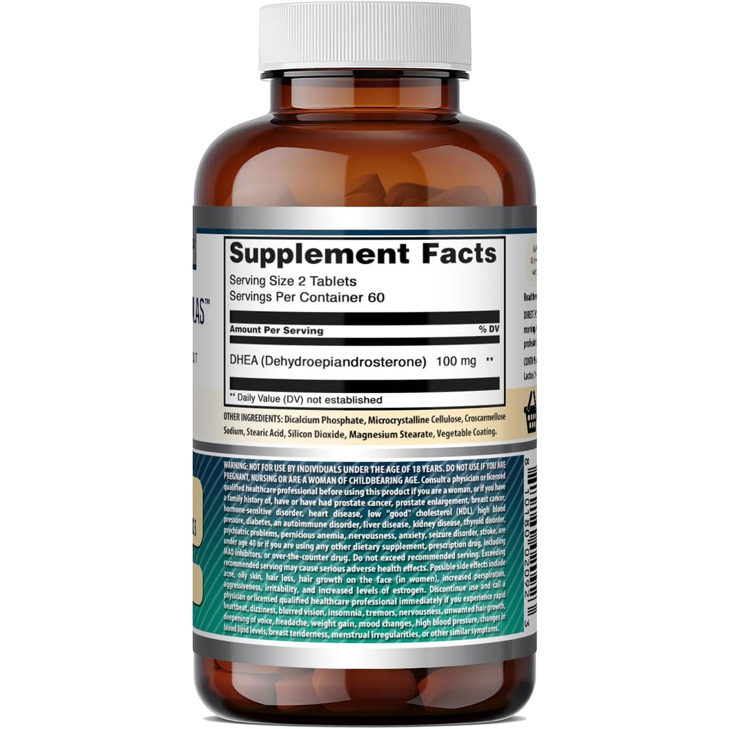 Amazing Formulas DHEA 100 Mg per Serving | 120 Tablets Supplement | (Dehydroepiandrosterone) | Non-Gmo | Gluten-Free | Made in USA