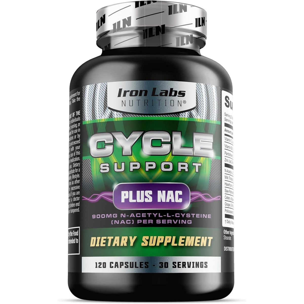 Iron Labs Nutrition: Cycle Support plus NAC (N-Acetyl-L-Cysteine) - on Cycle Support Supplements for Men - N Acetyl L Cysteine and Milk Thistle (120 Capsules)