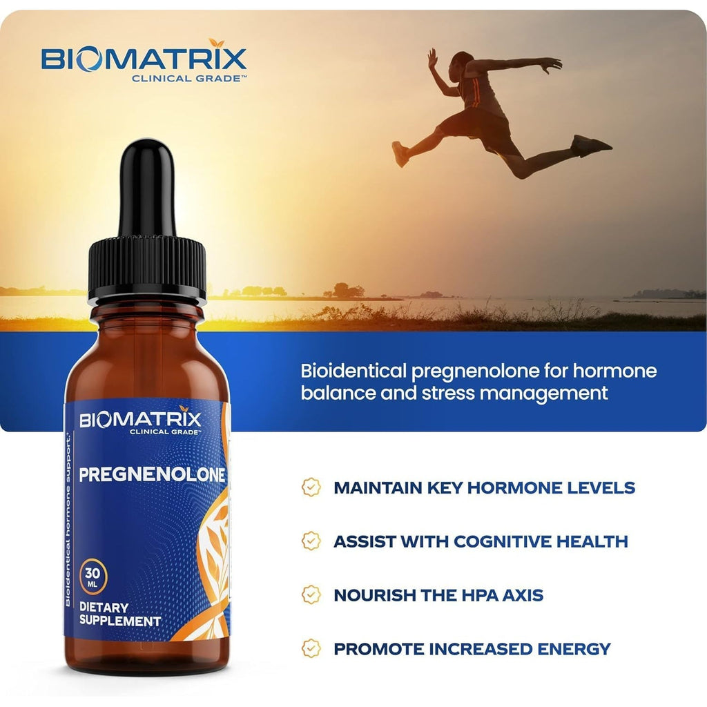 Biomatrix Pregnenolone Supplement, Sublingual Micronized Liquid for Memory, Mood, Brain Health | 3X Better Absorption than Capsules (30 Ml) - 30-60 Day Supply