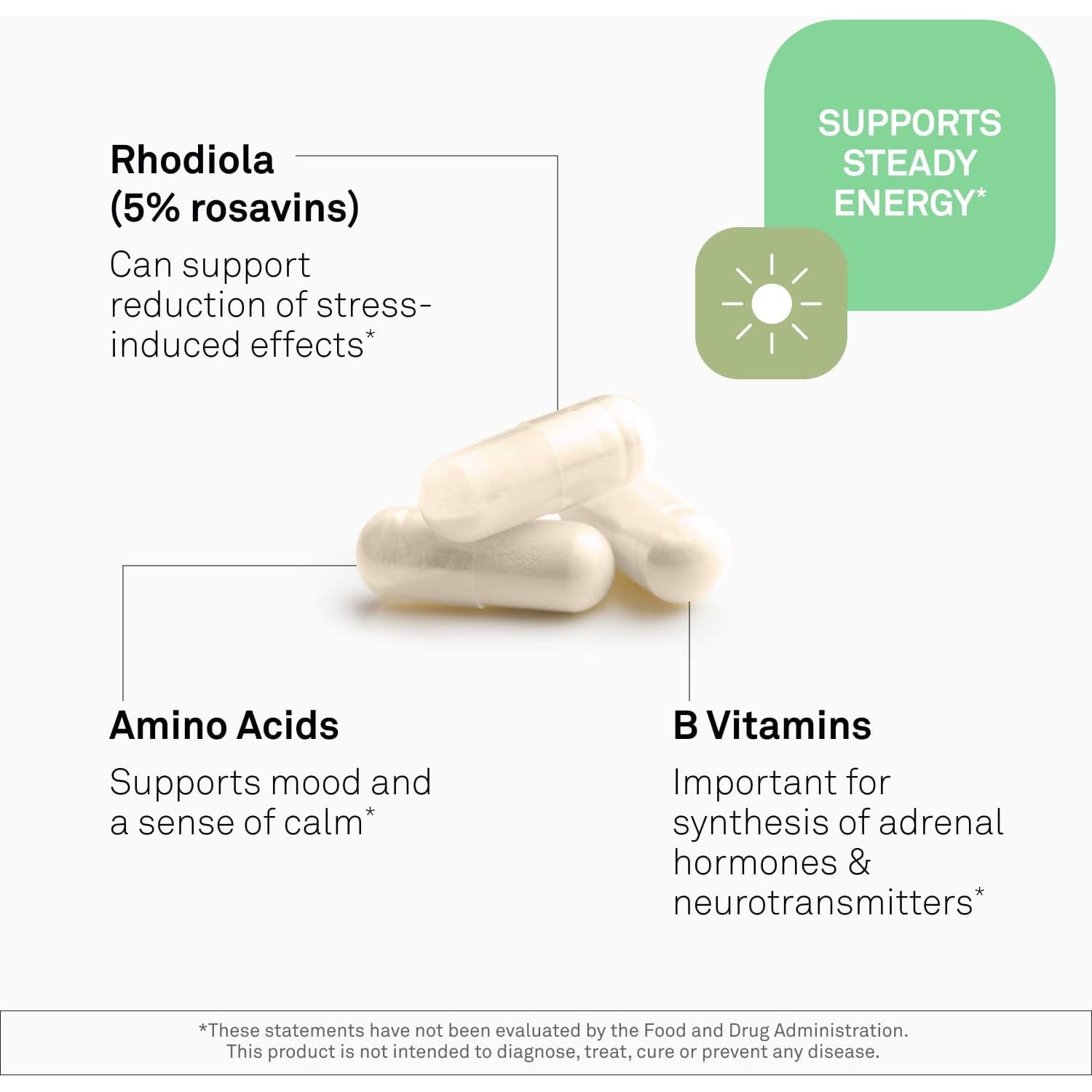 Neuroscience Adrecor - Adrenal Support Supplements with Rhodiola, L-Tyrosine, B Vitamins & Magnesium - Cortisol Detox for Women & Men for Stress Fatigue and Energy Support (180 Ct)