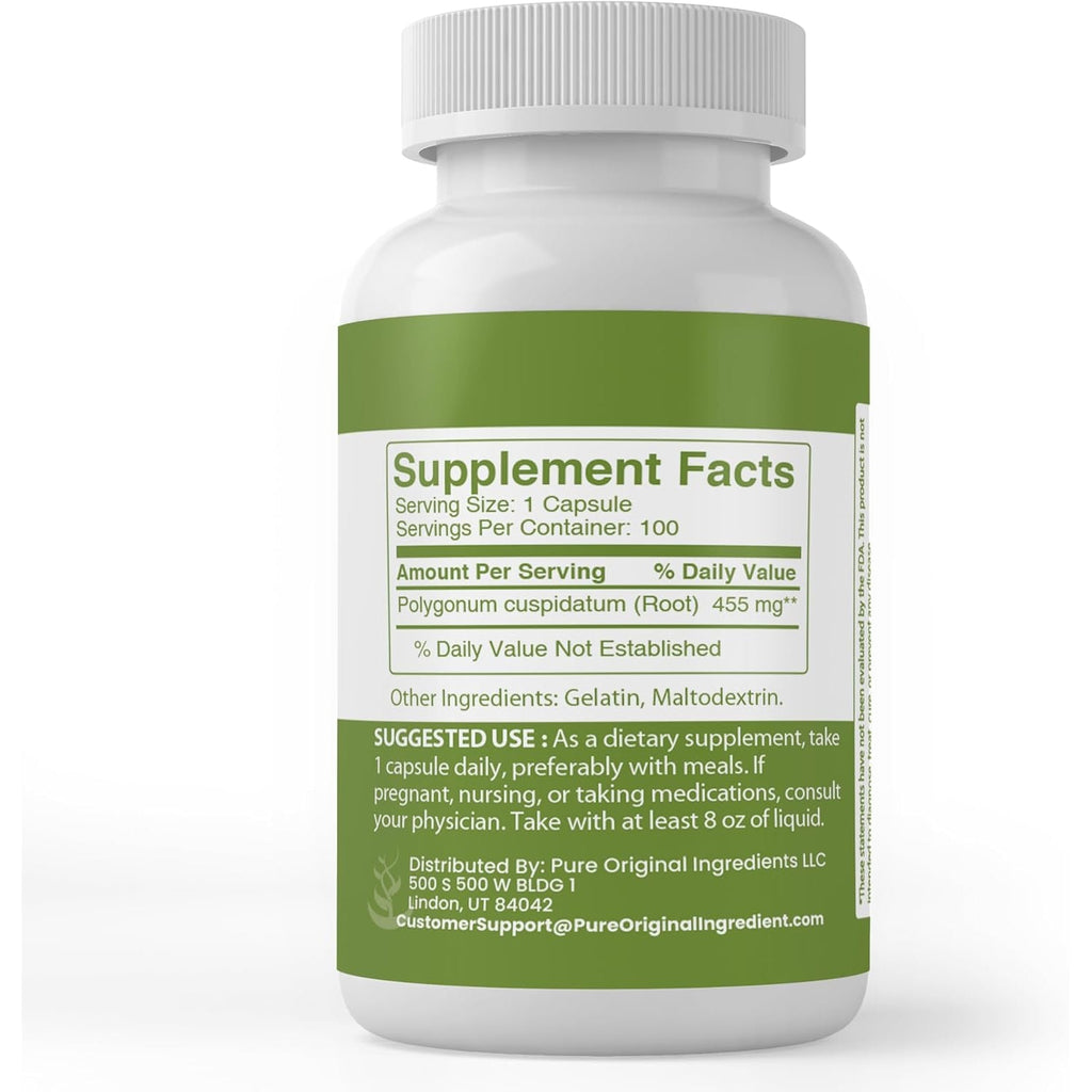 Pure Original Ingredients Japanese Knotweed, (100 Capsules) Always Pure, No Additives or Fillers, Lab Verified