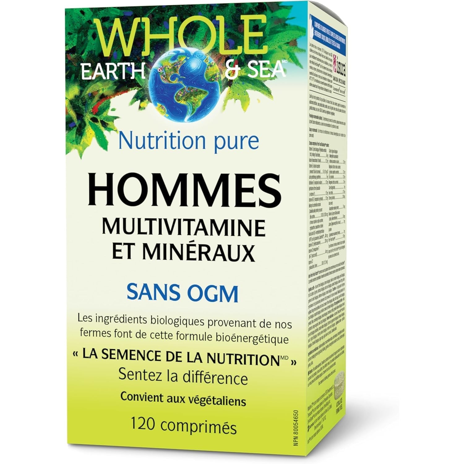 Natural Factors Whole Earth & Sea Men'S Multivitamin & Mineral - Daily Health Supplement for Men under 50 - Vegan, Non-Gmo & Gluten-Free - 120 Tablets (60 Servings)