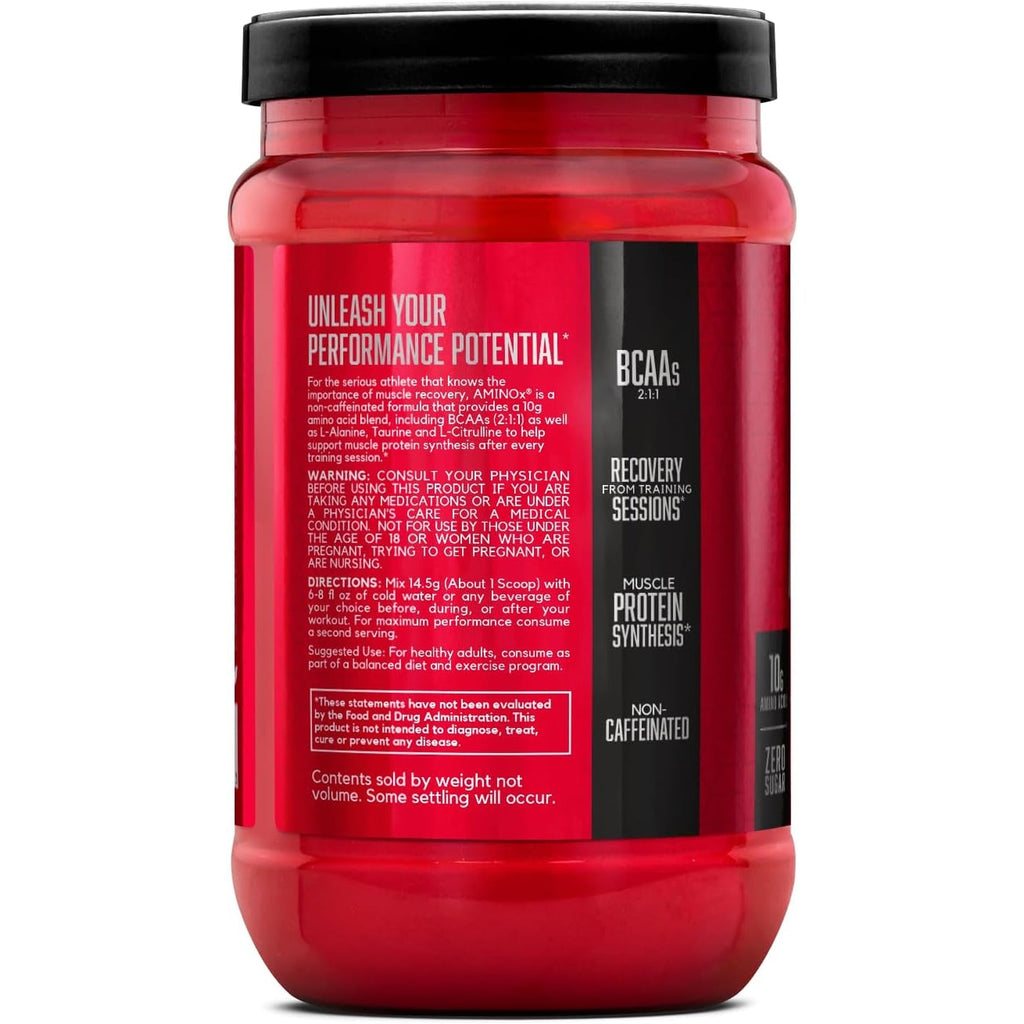 BSN Amino X Muscle Recovery & Endurance Powder, Bcaas, 10 Grams of Amino Acids, Keto Friendly, Caffeine-Free, Support Endurance, Zero Sugar, Fruit Punch, 30 Servings, 15.34 Ounce (Packaging May Vary)