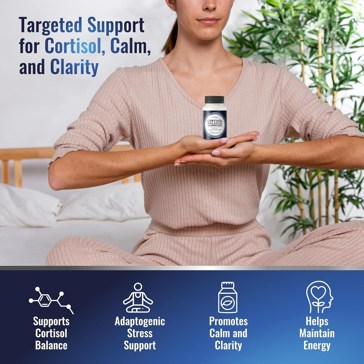 Nutrapep Cortisol Gummies for Women Men - 13-In-1 High Cortisol Reducer with Ashwagandha Magnesium L-Theanine Rhodiola Rosea - Daily Cortisol Detox Manager for Stress Focus Support - Vegan Sugar Free