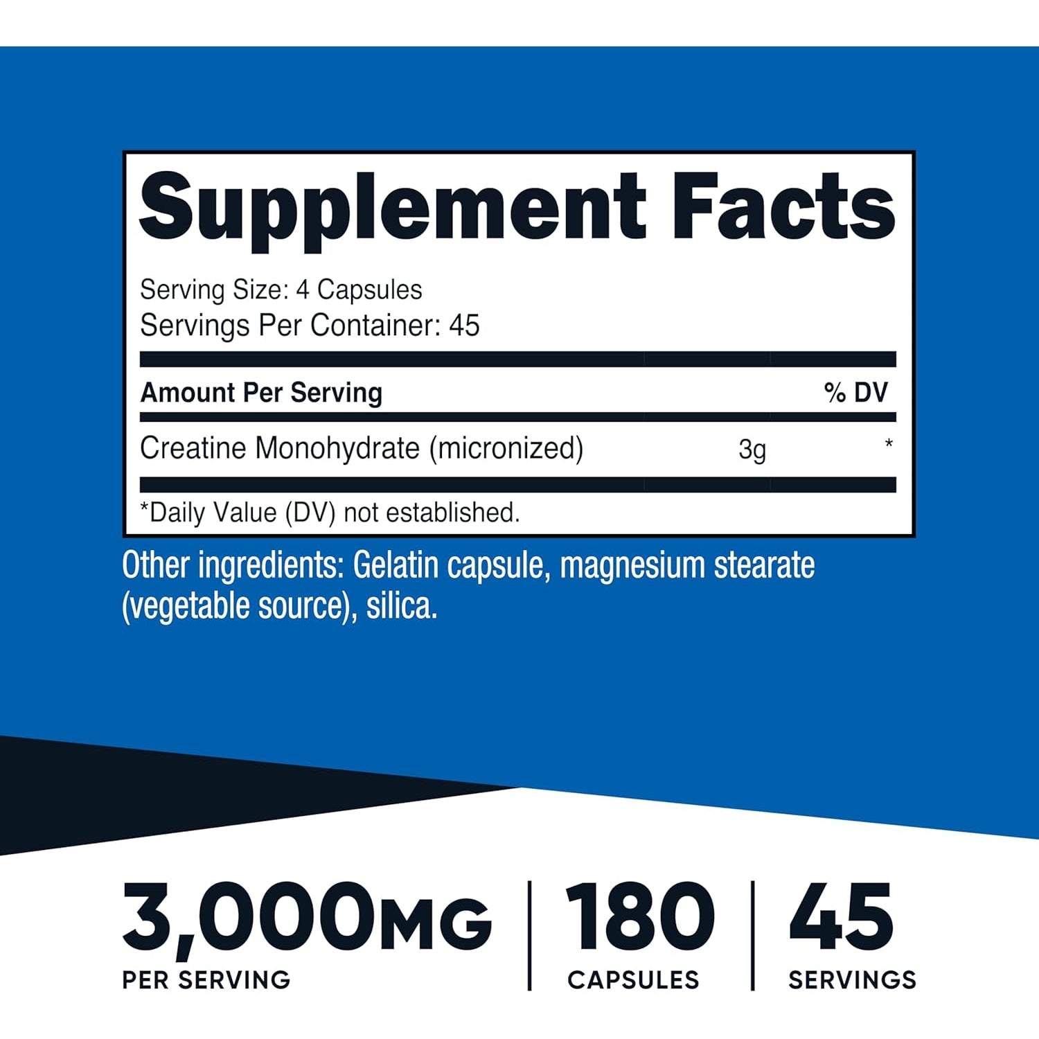 Nutricost Creatine Monohydrate 3,000Mg, 180 Capsules (750Mg per Capsule) - Gluten Free, Non-Gmo