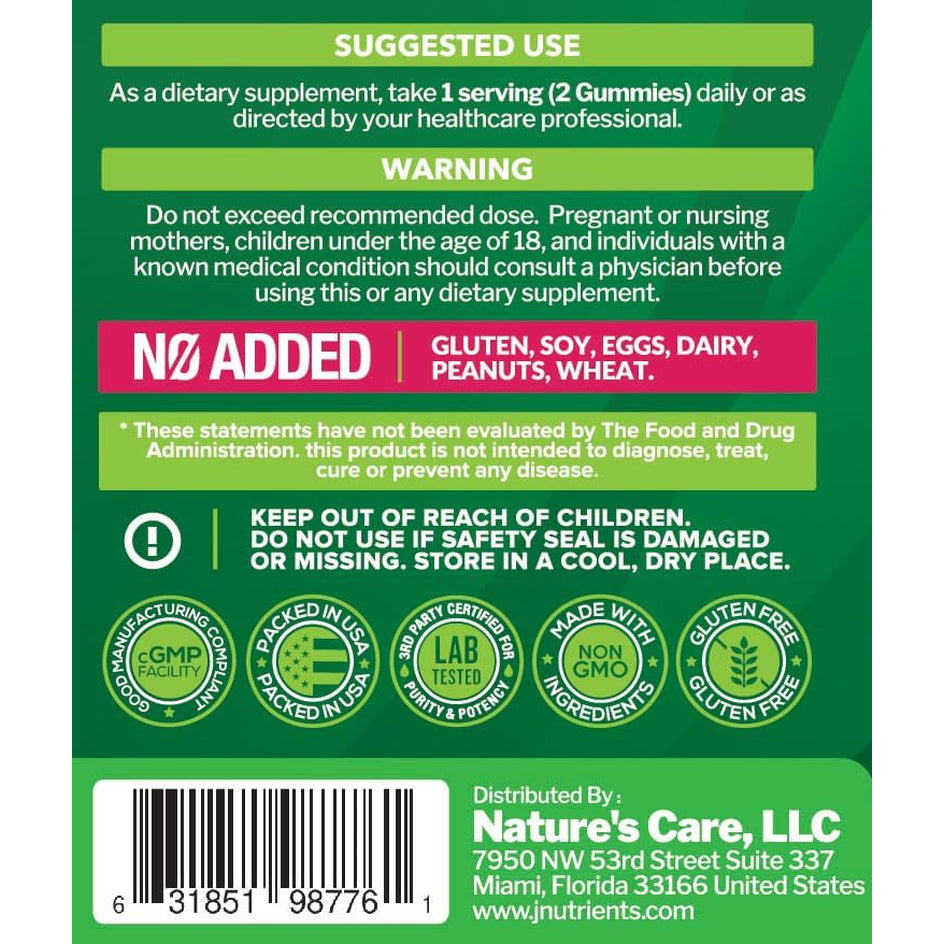 Sea Moss 3000Mg Gummies with Bladderwrack and Burdock Root - Natural Irish Sea Moss Superfood for Immune, Thyroid and Detox Support - Extra Strength for Men & Women - Gluten-Free, Vegan - 60 Gummies