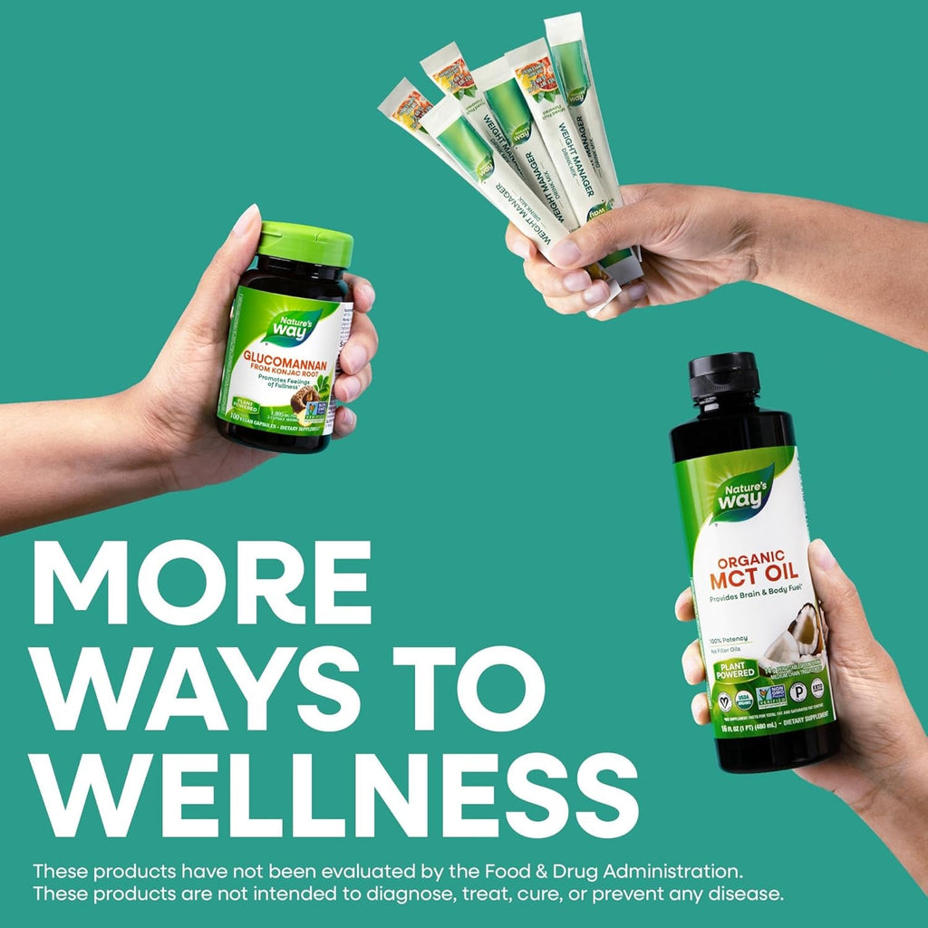 Nature'S Way Weight Manager Drink Mix Packets, Supports Craving Management & Abdominal Fat Loss*(1), with Clinically Studied Ingredients, Plant-Based Fiber, No Sugar, Mixed Fruit Flavored, 30 Packets