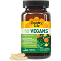 Country Life Max for Vegans - 120 Vegan Capsules - Daily Multivitamins - Immune Support Supplement - Contains Vitamin B12, Iron, Amino Acids, Coenzyme B Vitamins - Gluten-Free