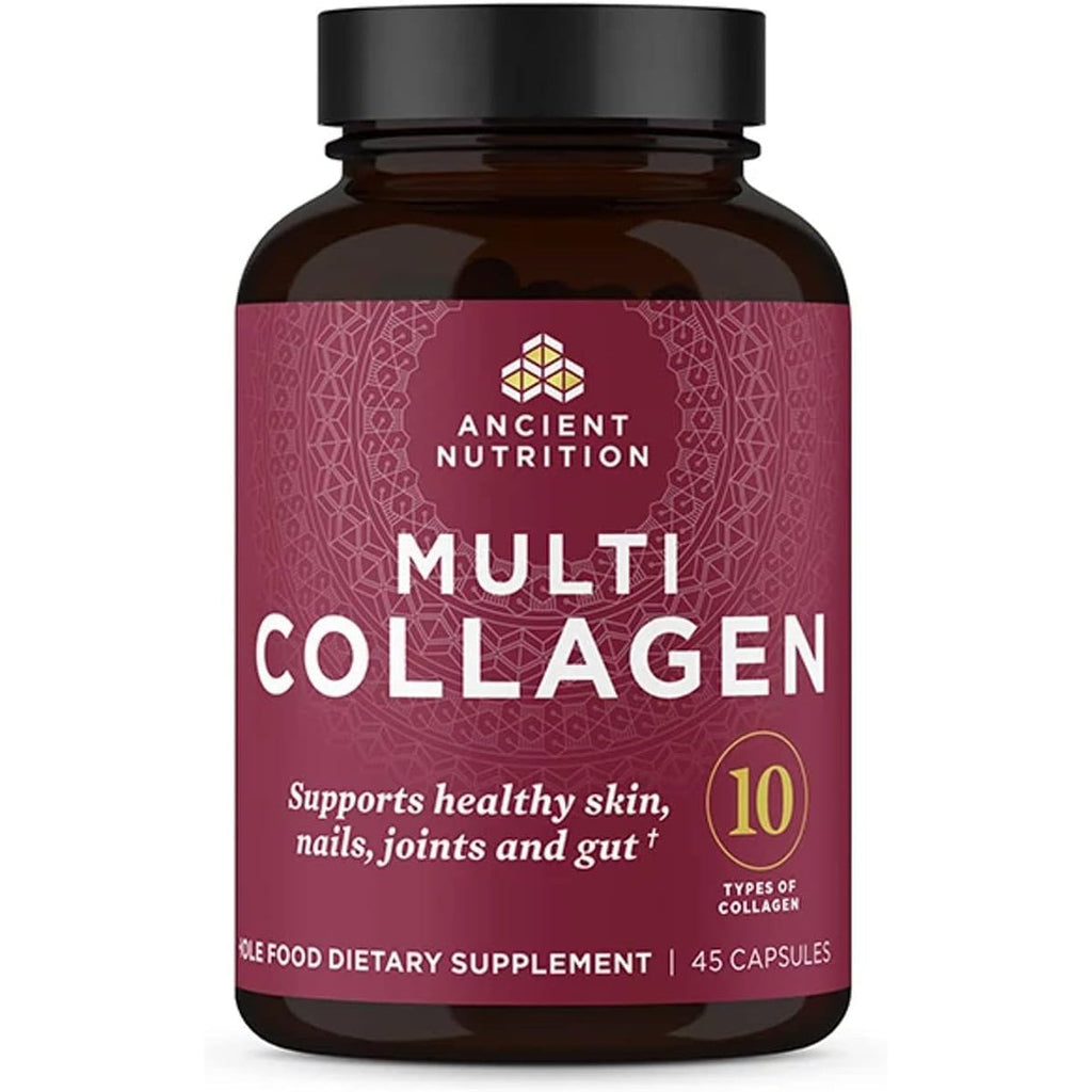 Ancient Nutrition Collagen Pills Peptides Powder Supplement, 45 Count, Hydrolyzed Multi Collagen Pills, Types I, II, II, V & X, Supports Healthy Skin and Nails, Gut Health and Joint Support