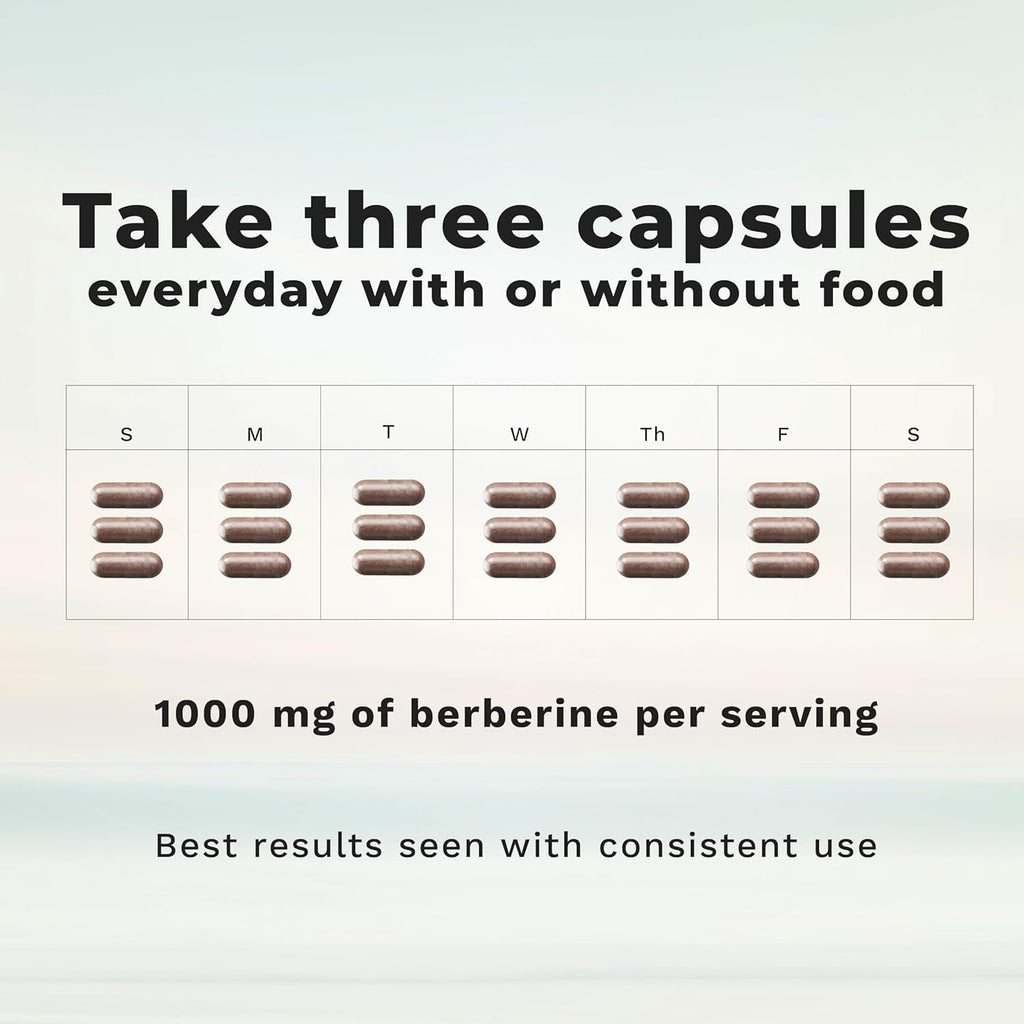 Lifeseasons Berberine - Support for Digestion, Heart & Immune Health - Balances Sugar and Lipid Levels in Blood - 1000 Mg per Serving - 90 Capsules