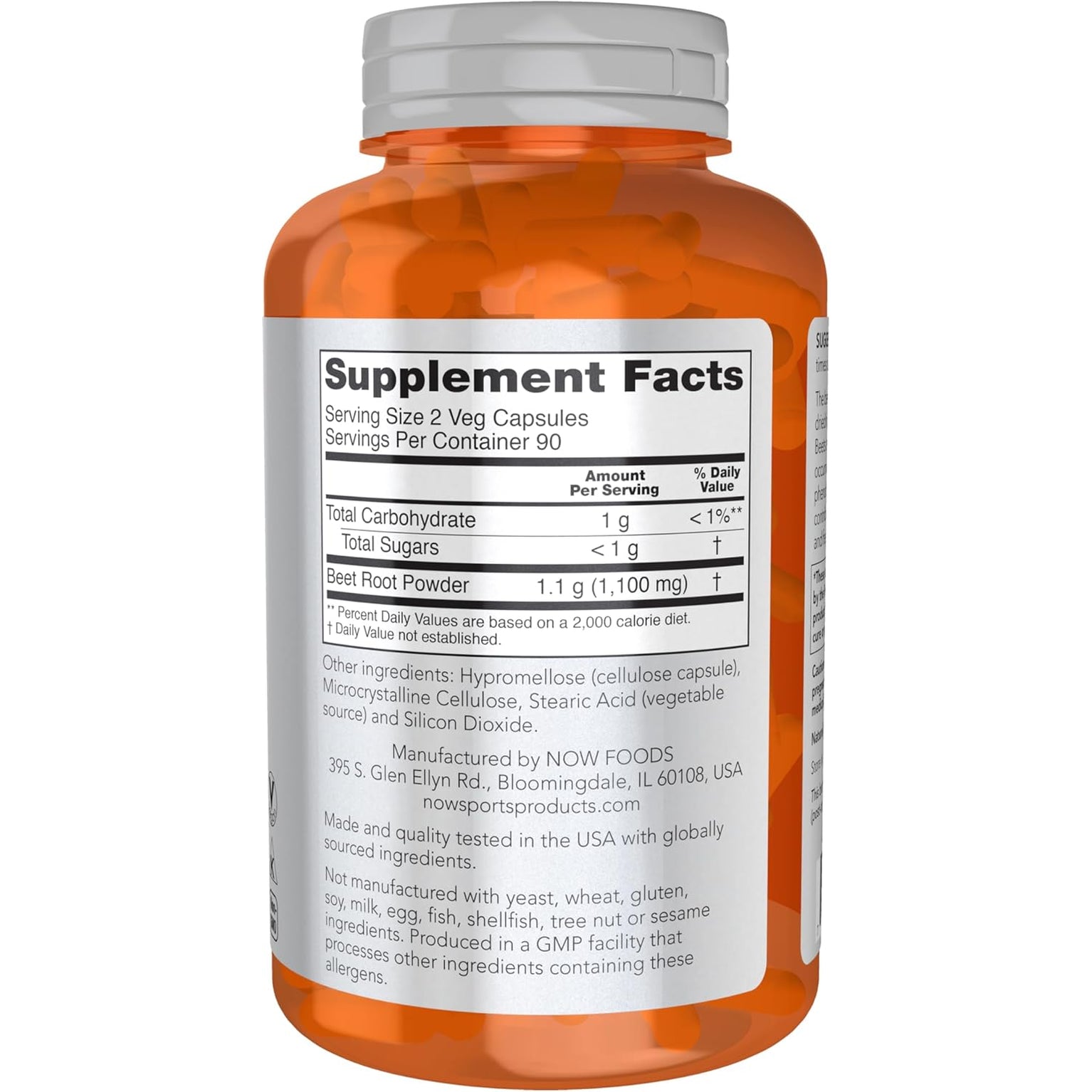 NOW Foods Sports, Beet Root Veg, Sports Nutrition, Immune System Support*, 550 MG, Naturally Occurring Nitrates, 180 Veg Capsules