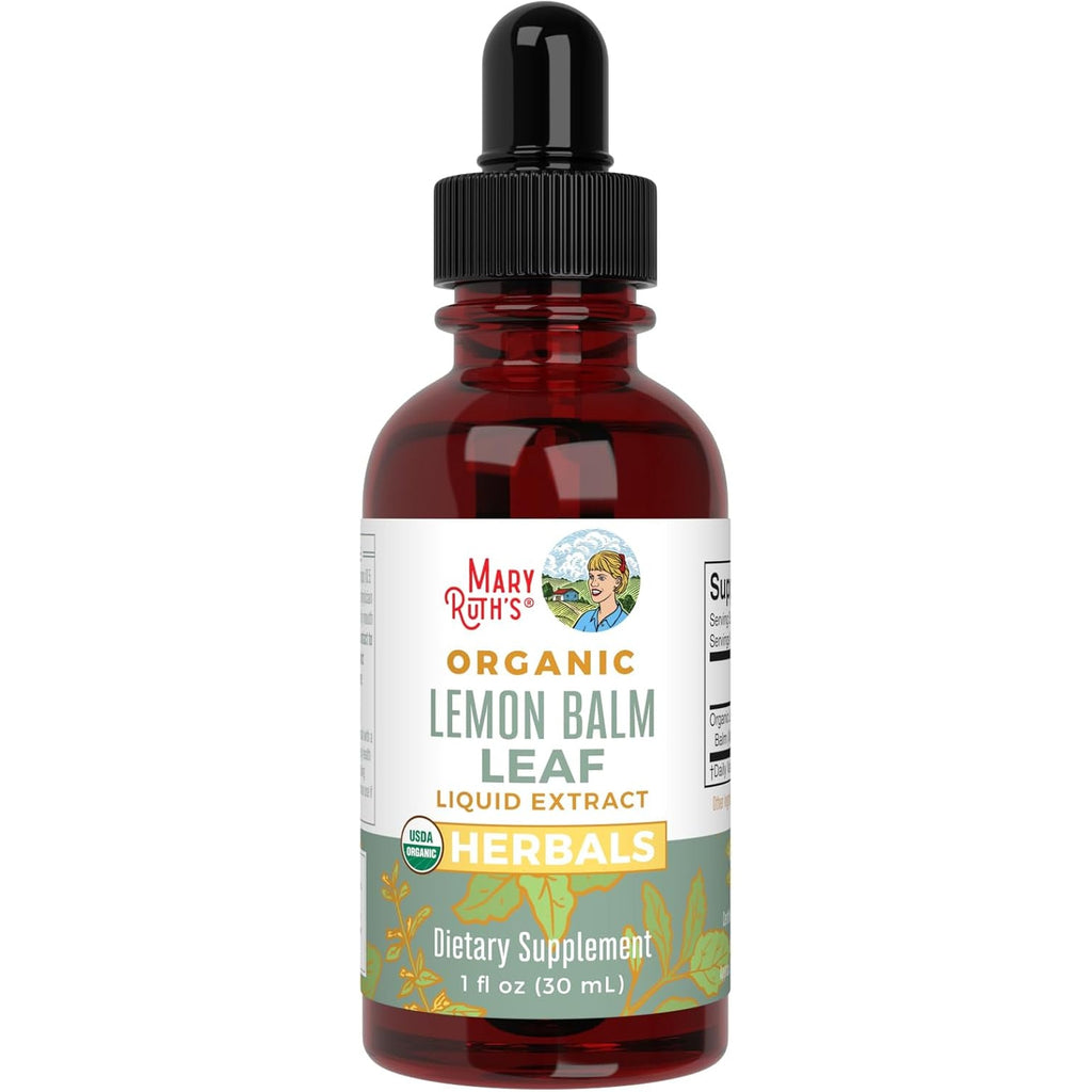 MARYRUTH'S Organics Lemon Balm Leaf Liquid Extract | Mood Support | Relaxation | Calming | Nervine Herbal | Lemon Balm Tincture | USDA Organic | Vegan | Non-Gmo | Gluten Free | 1 Fl Oz