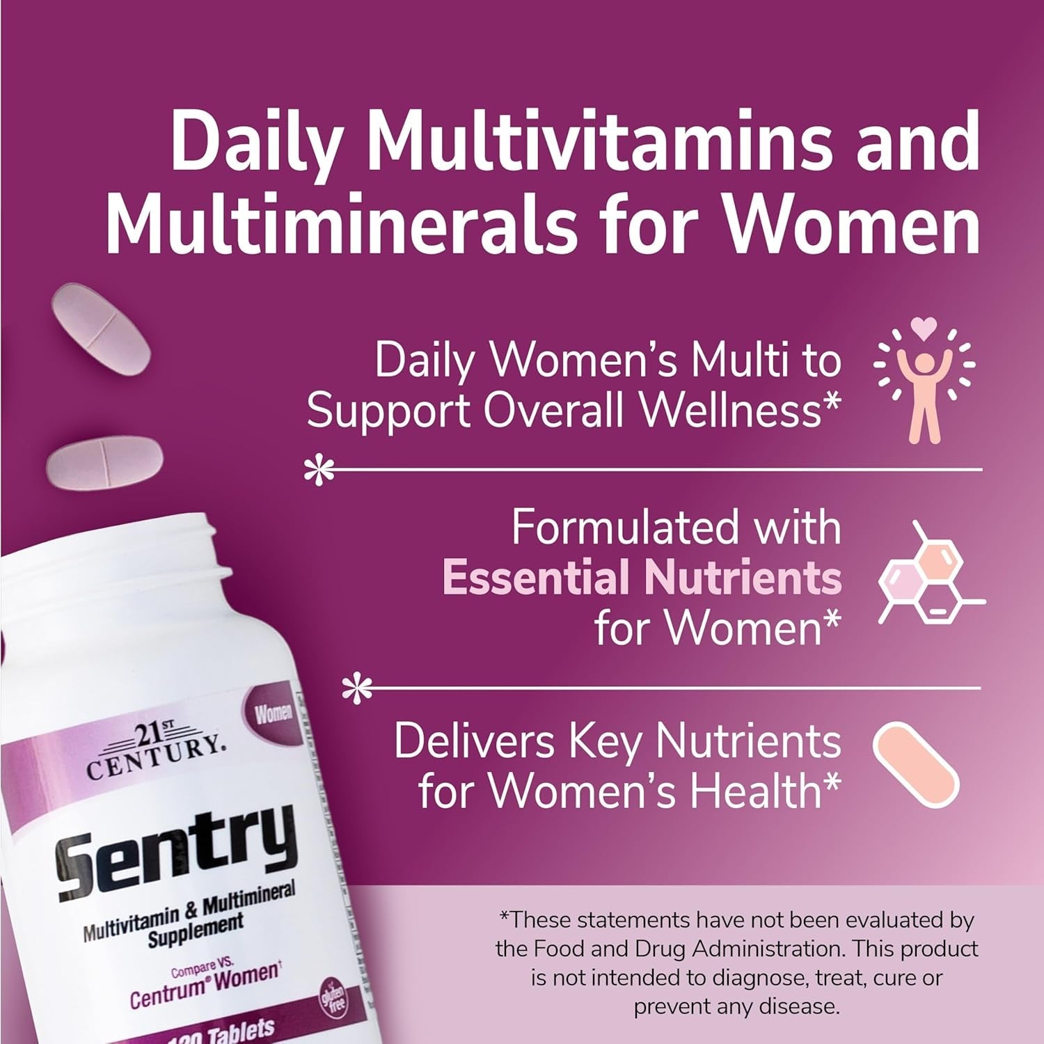 21St Century Sentry Women Multivitamin Tablets, 120 Count