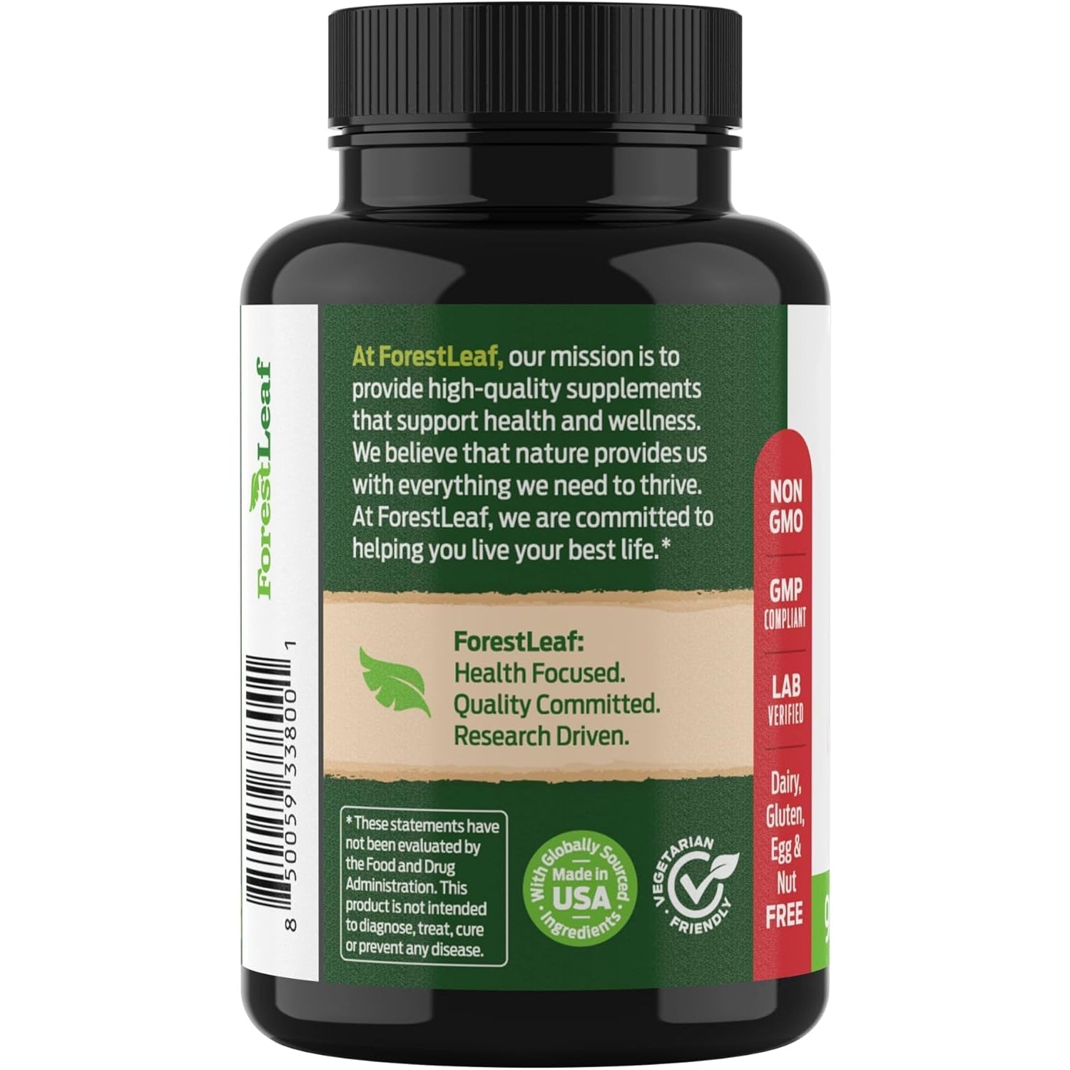 Forestleaf Berberine Supplement - 1300Mg per Serving - Ultra High Potency Berberine Hcl with Ceylon Cinnamon, Bitter Melon & Gymnema - GLP-1 Weight Management Support - 90 Caps