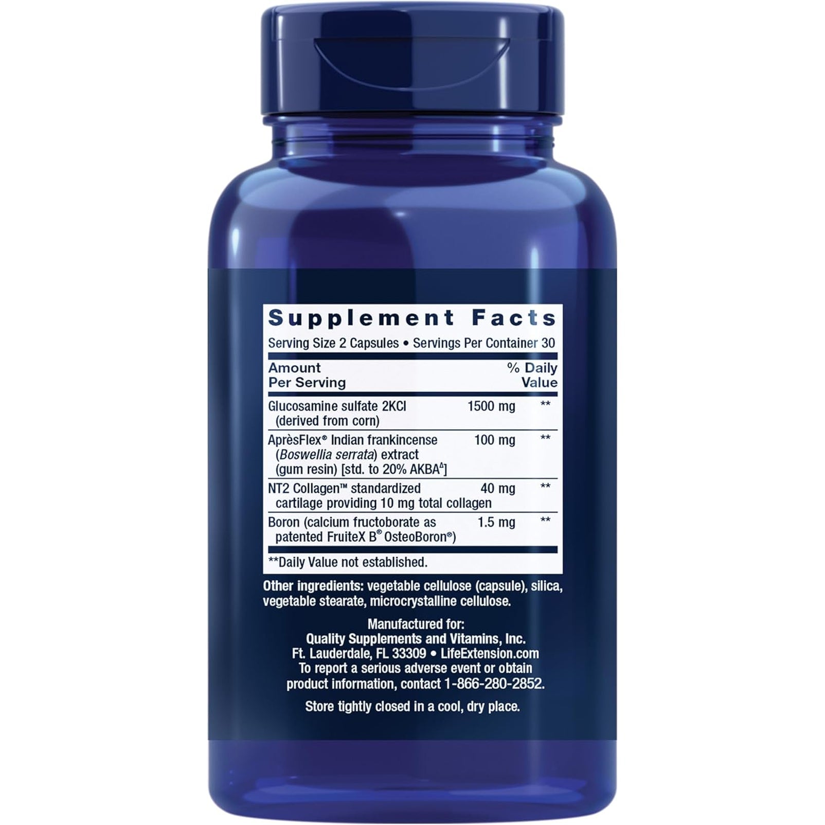 Life Extension Arthromax® Advanced NT2 Collagen™ & Aprèsflex®, Glucosamine Sulfate, Boswellia (Indian Frankincense), Joint Health, Mobility, Gluten-Free, Non-Gmo, 60 Capsules