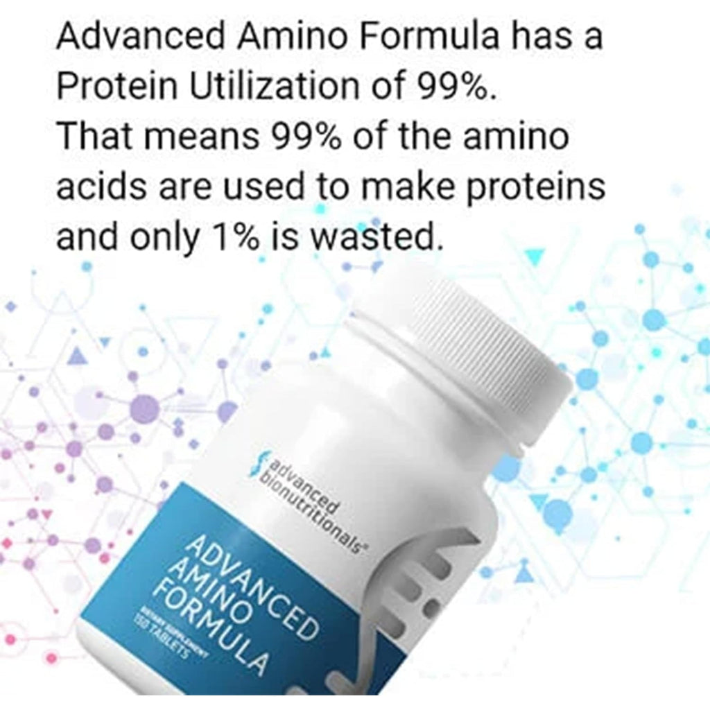 Advanced Bionutritionals – Advanced Amino Formula Tablets, Amino Acid Supplement, Build Muscle, Post Workout Recovery, Energy, Stamina, Non-Gmo, Gluten Free, Dairy Free, Vegan (150 Tablets)