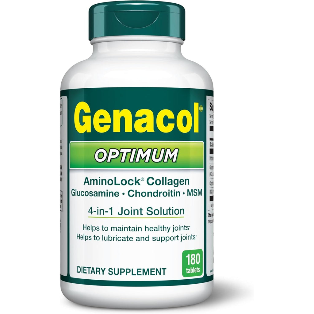 Genacol Optimum – Glucosamine, Chondroitin, MSM & Ultra-Hydrolyzed Collagen Joint Supplement, Complete Formula for Joints and Cartilage, 180 Tablets (60-Day Supply)