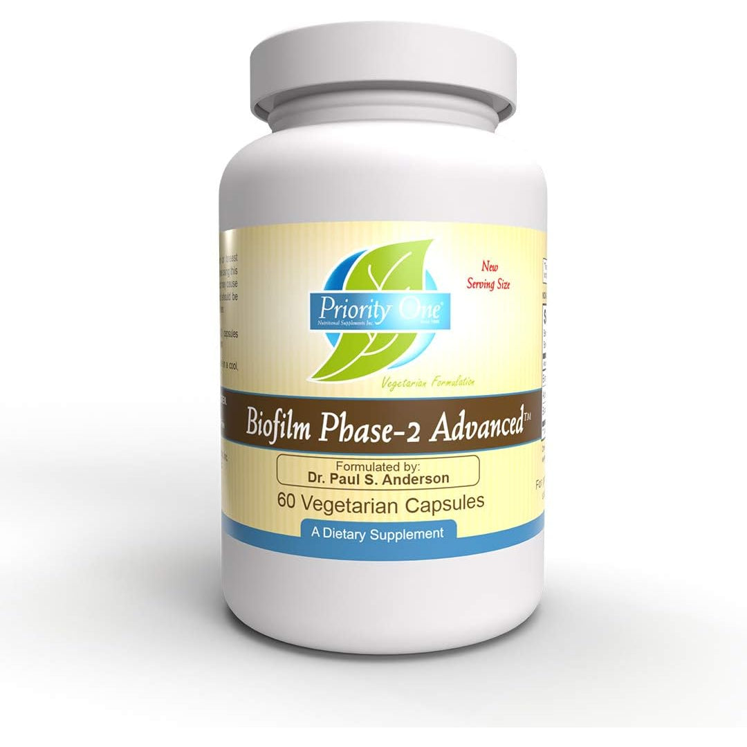 Priority One Vitamins Biofilm Phase-2 Advanced 60 Vegetarian Capsules Exclusively Formulated By: Dr. Paul S. Anderson - Disruption of Advanced Biofilms*
