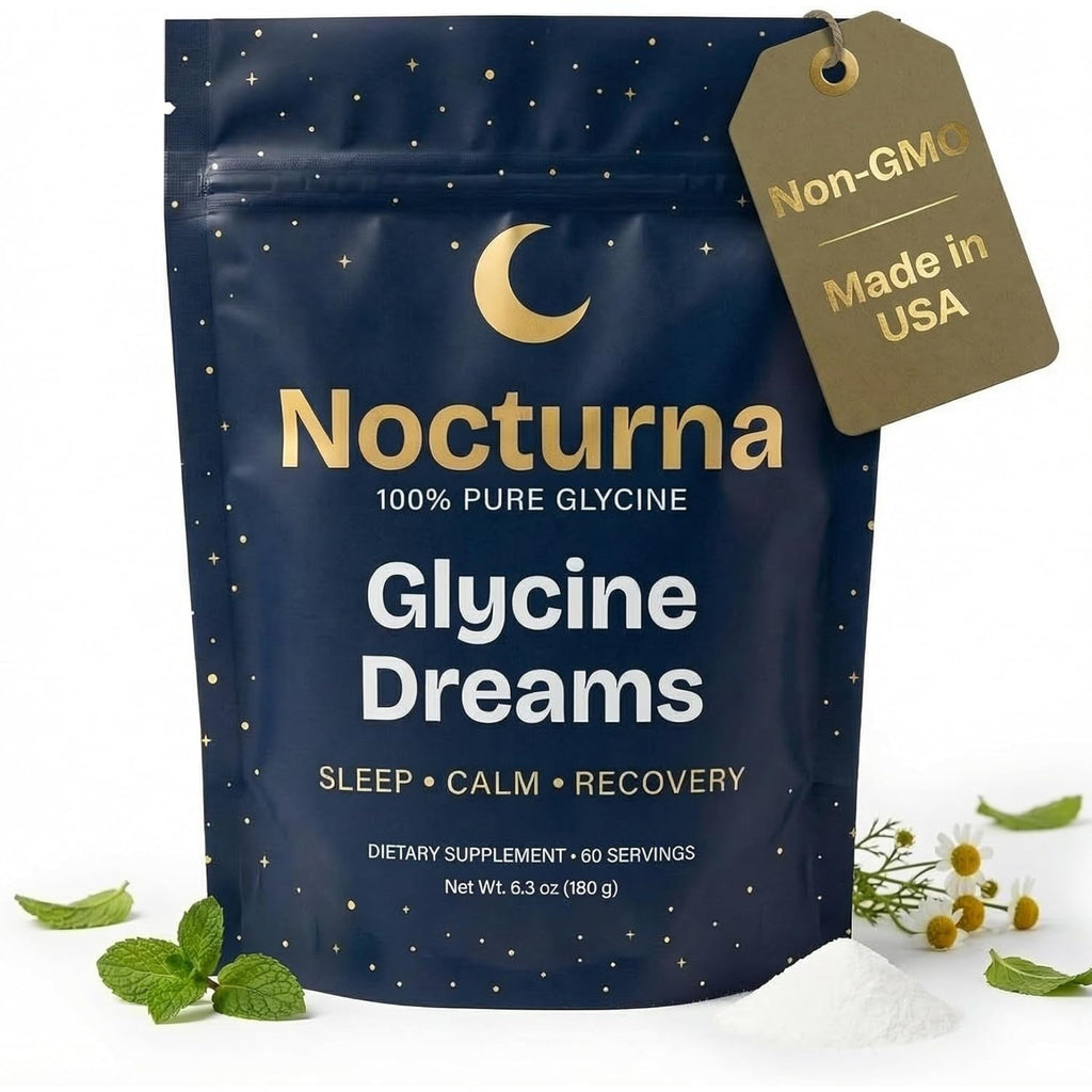 Glycine Supplement – 100% Pure 3G Glycine Powder for Sleep, Calm & Recovery – USA Made Sleep Aid for Men & Women – Non-Gmo & Completely Natural - 6.3Oz for 60 Servings