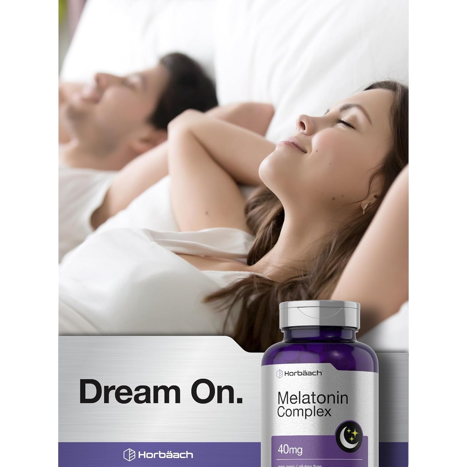 Horbäach Melatonin 40Mg Complex | 360 Fast Dissolve Tablets | Adult Extra Strength Supplement | with Chamomile and Ashwagandha | Vegetarian, Non-Gmo, Gluten Free