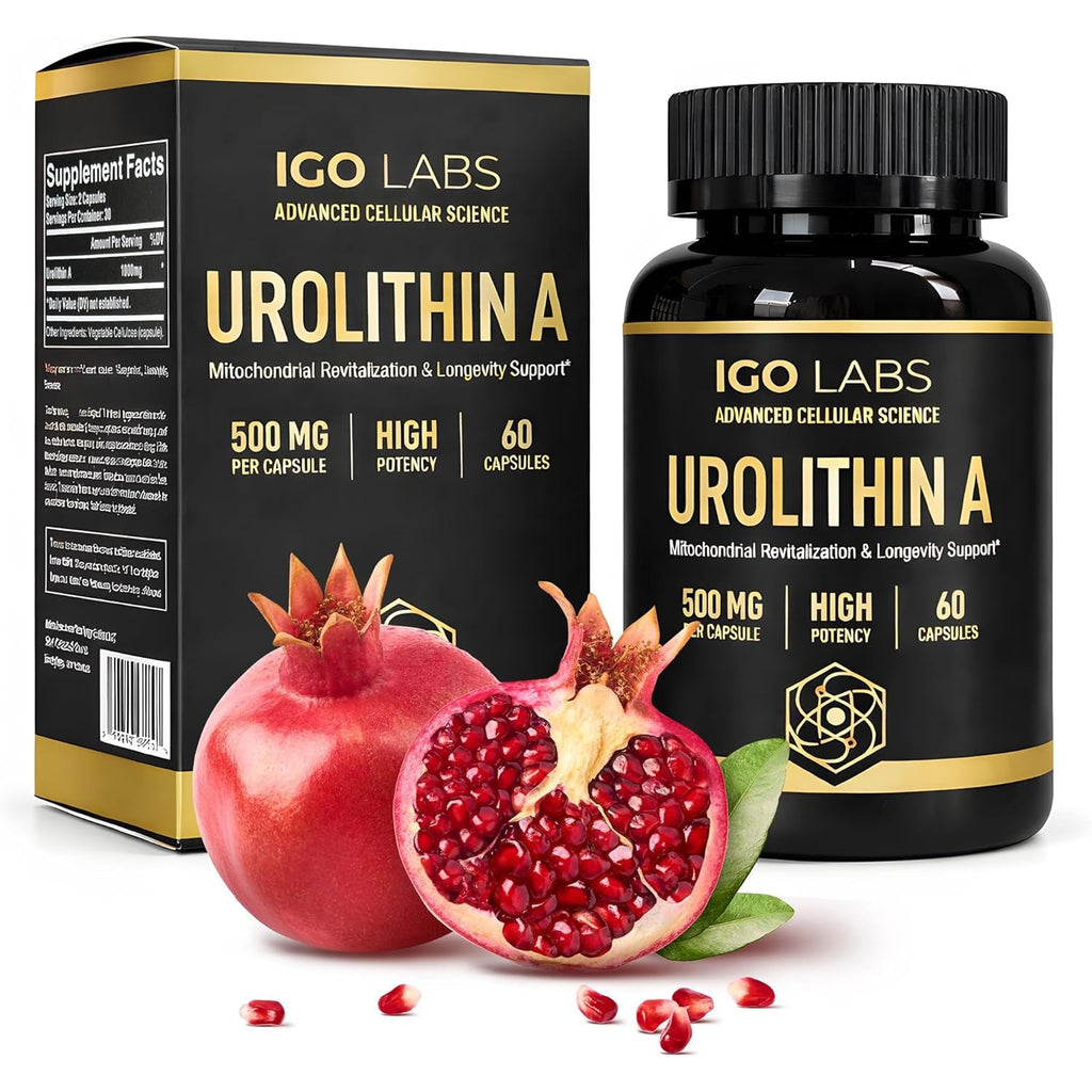 Urolithin a Capsules 500Mg - 1000Mg per Serving Mitochondrial Support Supplement for Cellular Renewal - Longevity Wellness Capsules - High Purity Urolithin a Supplement - 60 Caps