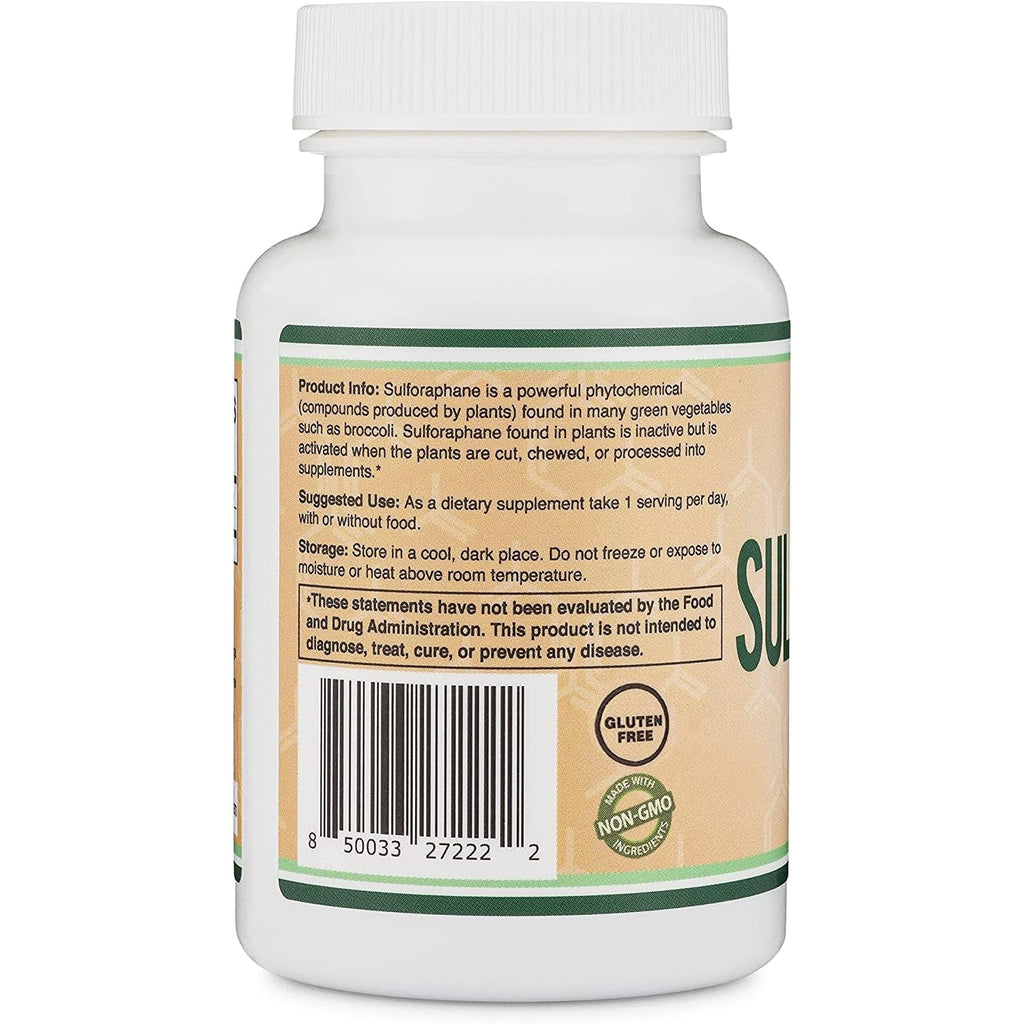 Sulforaphane Supplement - 20Mg of Sulforaphane per Serving (120 Capsules) Potent Broccoli Extract for Healthy Aging (Derived from Broccoli Sprouts, Vegan Safe) by Double Wood