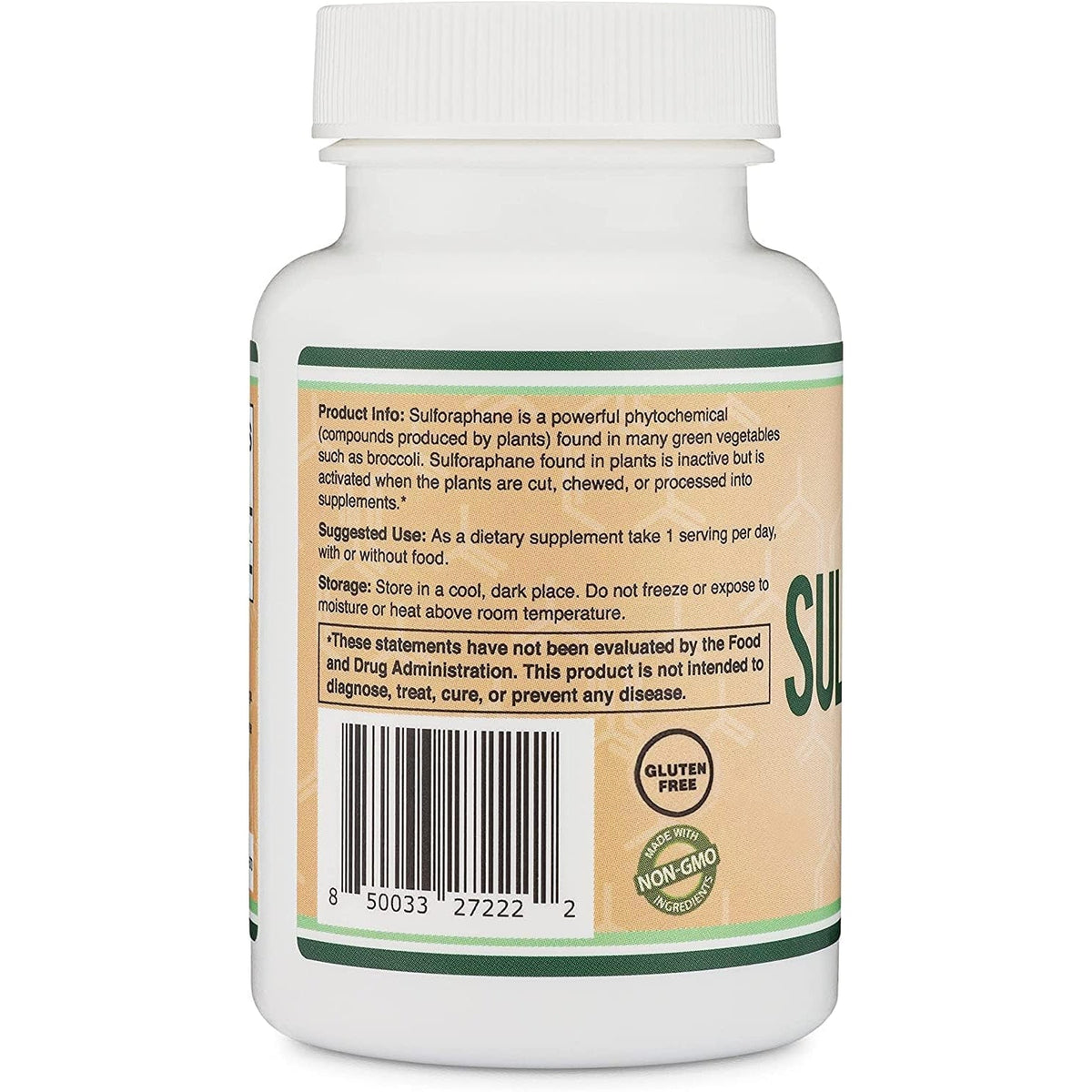 Sulforaphane Supplement - 20Mg of Sulforaphane per Serving (120 Capsules) Potent Broccoli Extract for Healthy Aging (Derived from Broccoli Sprouts, Vegan Safe) by Double Wood
