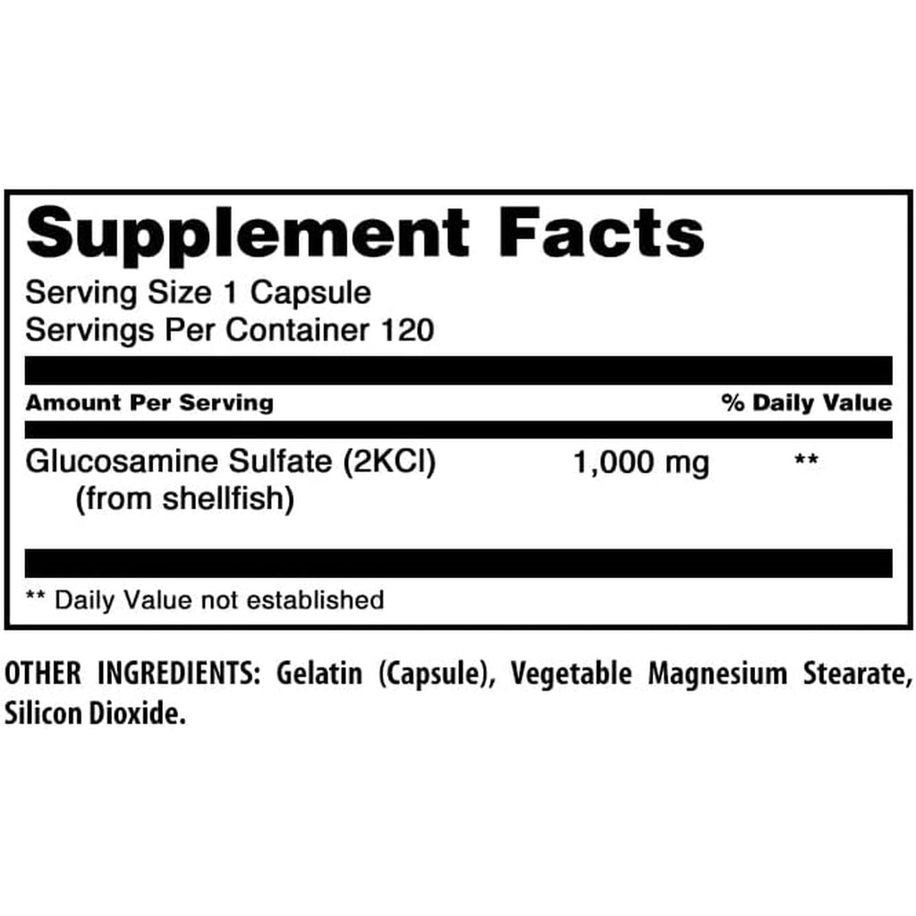 Amazing Formulas Glucosamine Sulfate 1000 Mg Capsules Supplement | Non-Gmo | Gluten Free | Made in USA (Unflavored)