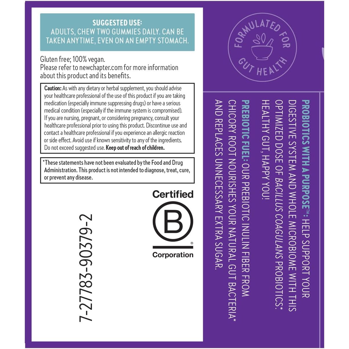 New Chapter Probiotic Gummies for Women and Men, All-Flora (1 Month Supply) – 55% Less Sugar+, Formulated for Holistic Gut Health Support with Probiotics + Prebiotic Fiber + 100% Vegan + Non-Gmo
