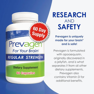 Prevagen Regular Strength - 60 Capsules (2 Month Supply) | Formulated for Your Brain | 10Mg of Apoaequorin plus Vitamin D3 with 7-Day Pill Minder