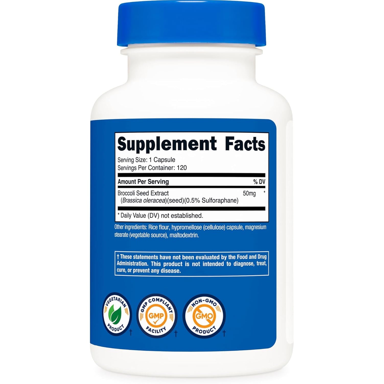 Nutricost Sulforaphane Glucosinolate (SGS) (120 Capsules) - 50 Mg Broccoli Seed Extract per Serving