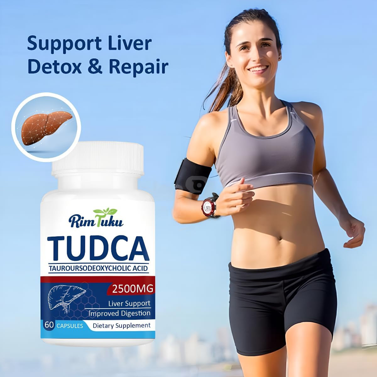 2500MG TUDCA Supplement - Bile Salts Liver Detox & Cleanse and Gallbladder Clease Health Formula Live Supplement 60 Capsules